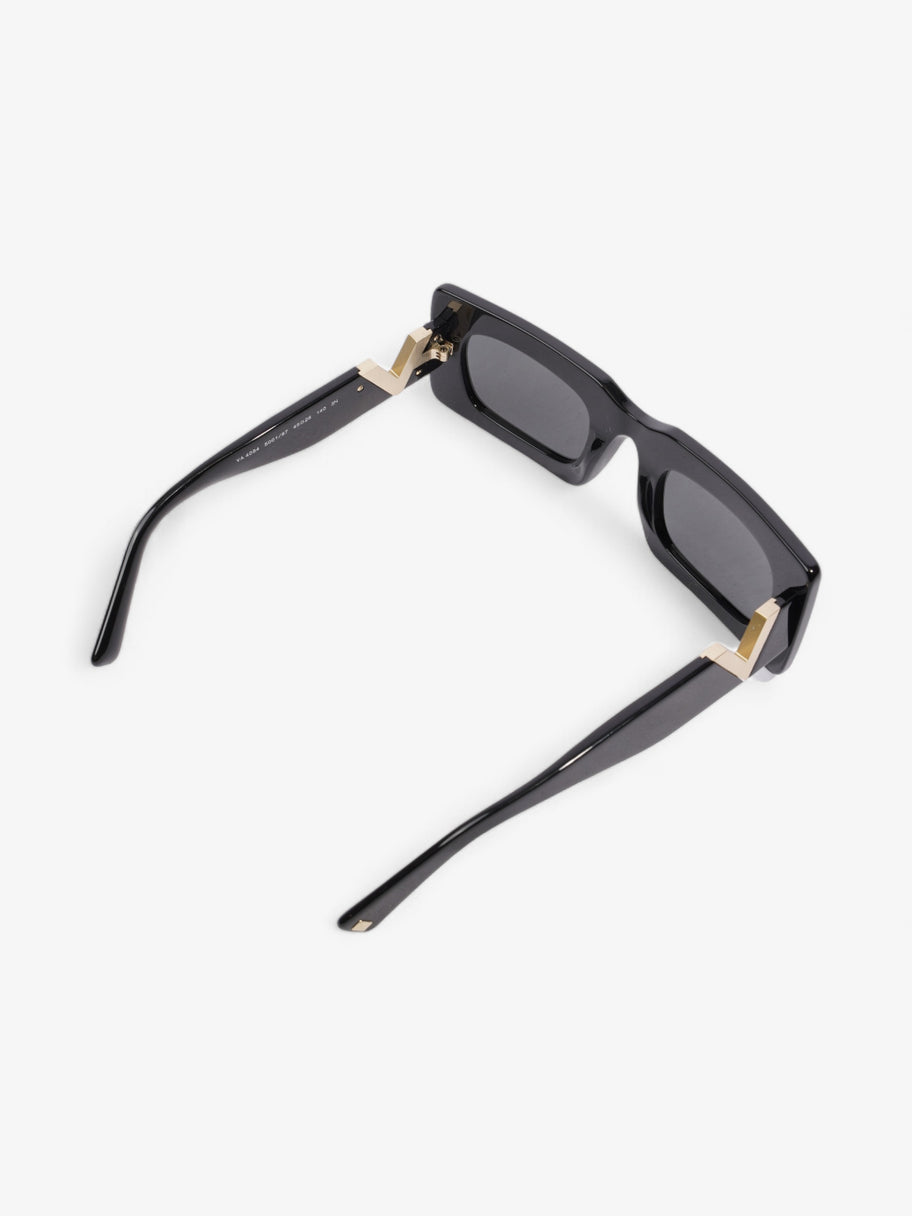 Valentino V Rectangular Sunglasses Black / Gold Acetate 140mm Image 7