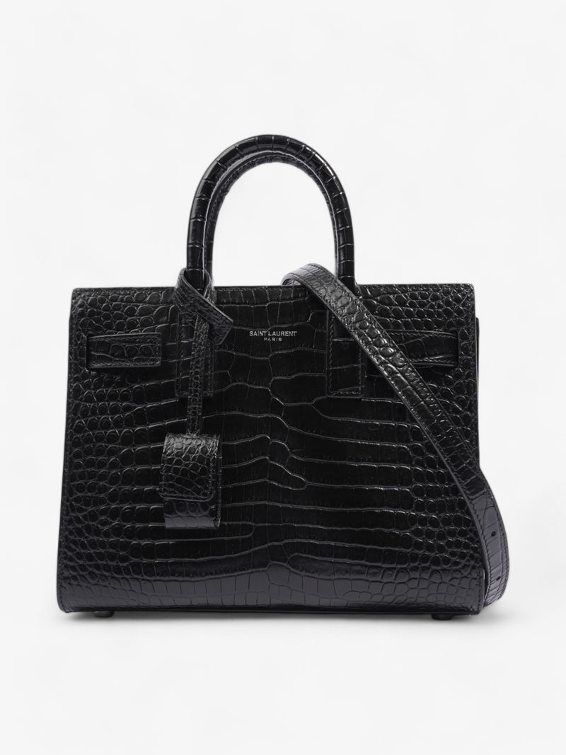  Saint Laurent Sac De Jour Black Embossed Leather Nano