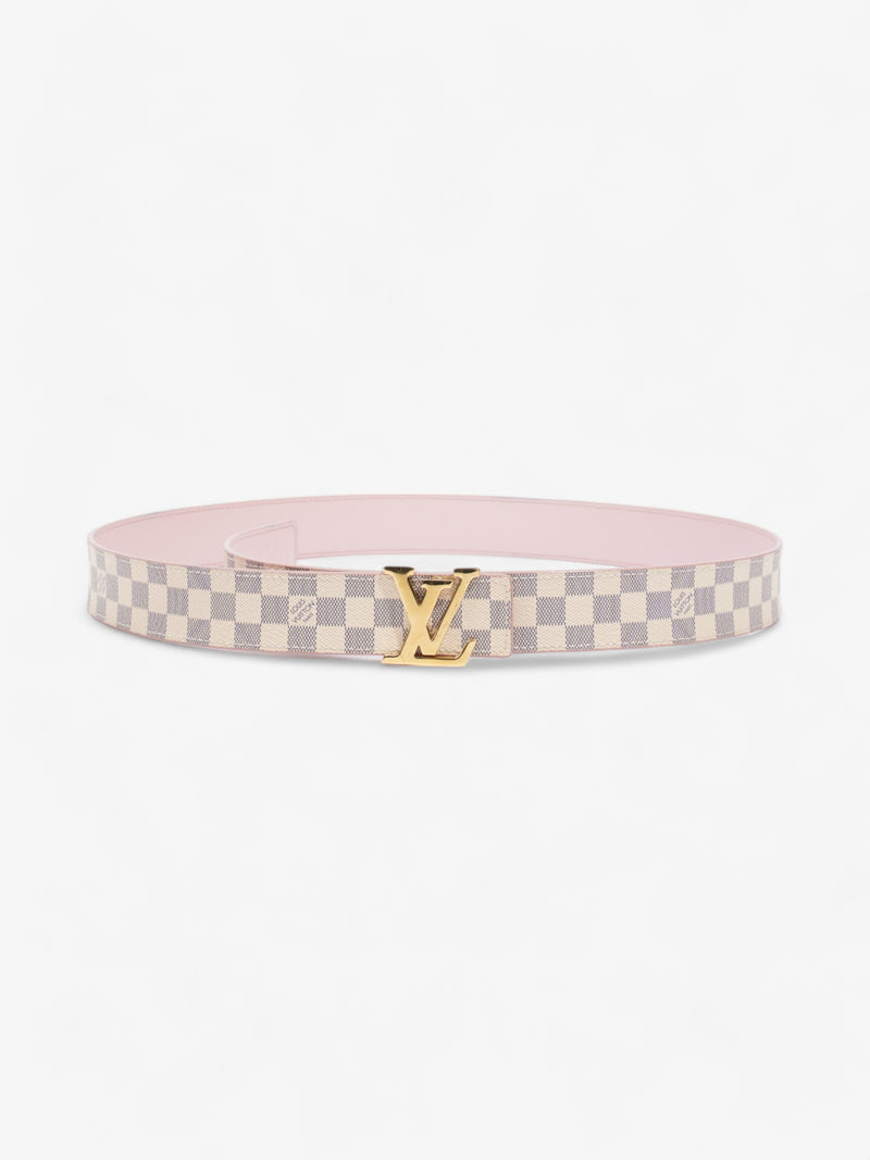  Louis Vuitton LV Initials Reversible Belt Damier Azur / Pink Canvas 85cm / 34