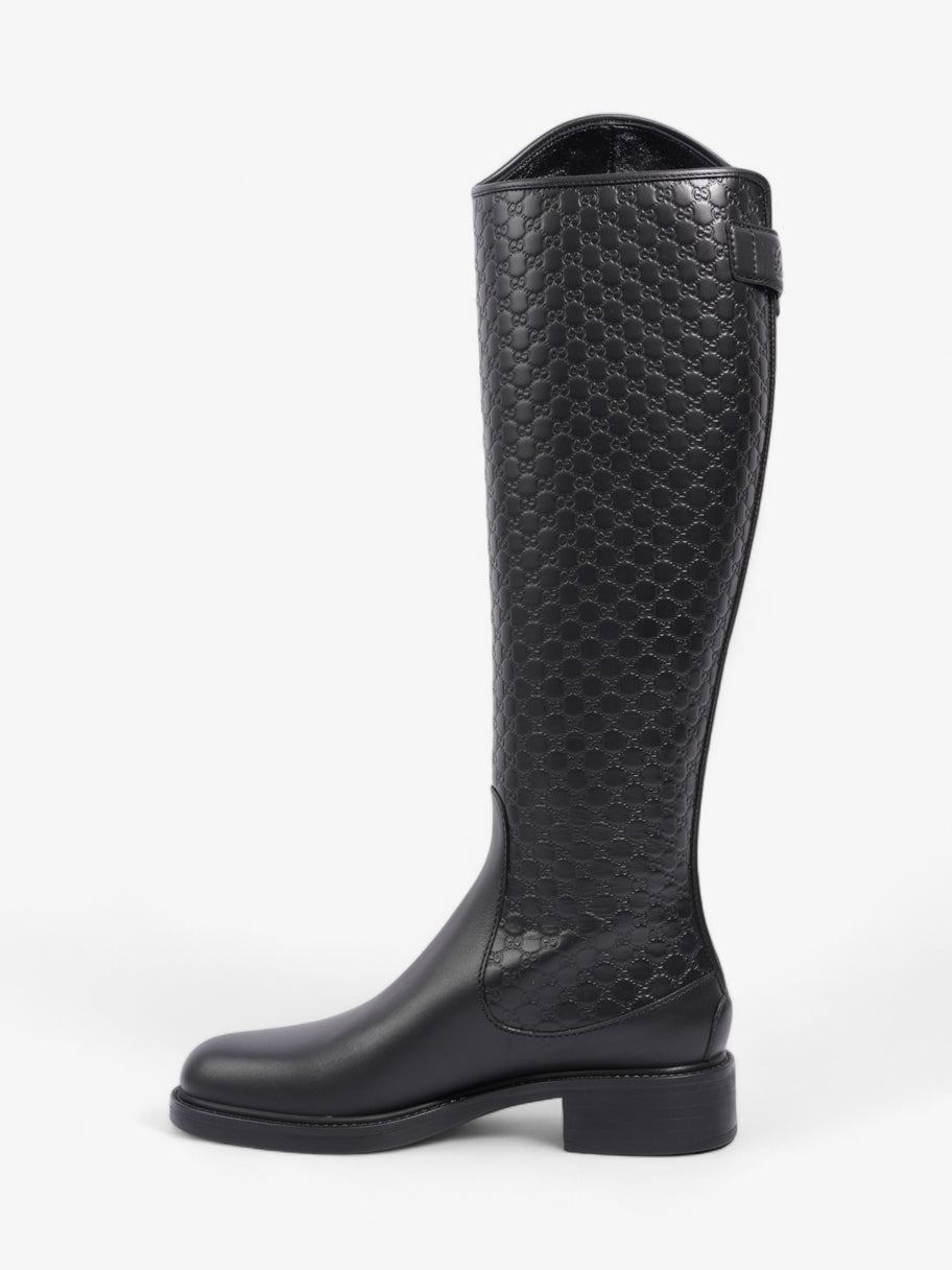 Gucci Microguccissima Riding Boots Black Leather EU 37 UK 4 Image 3