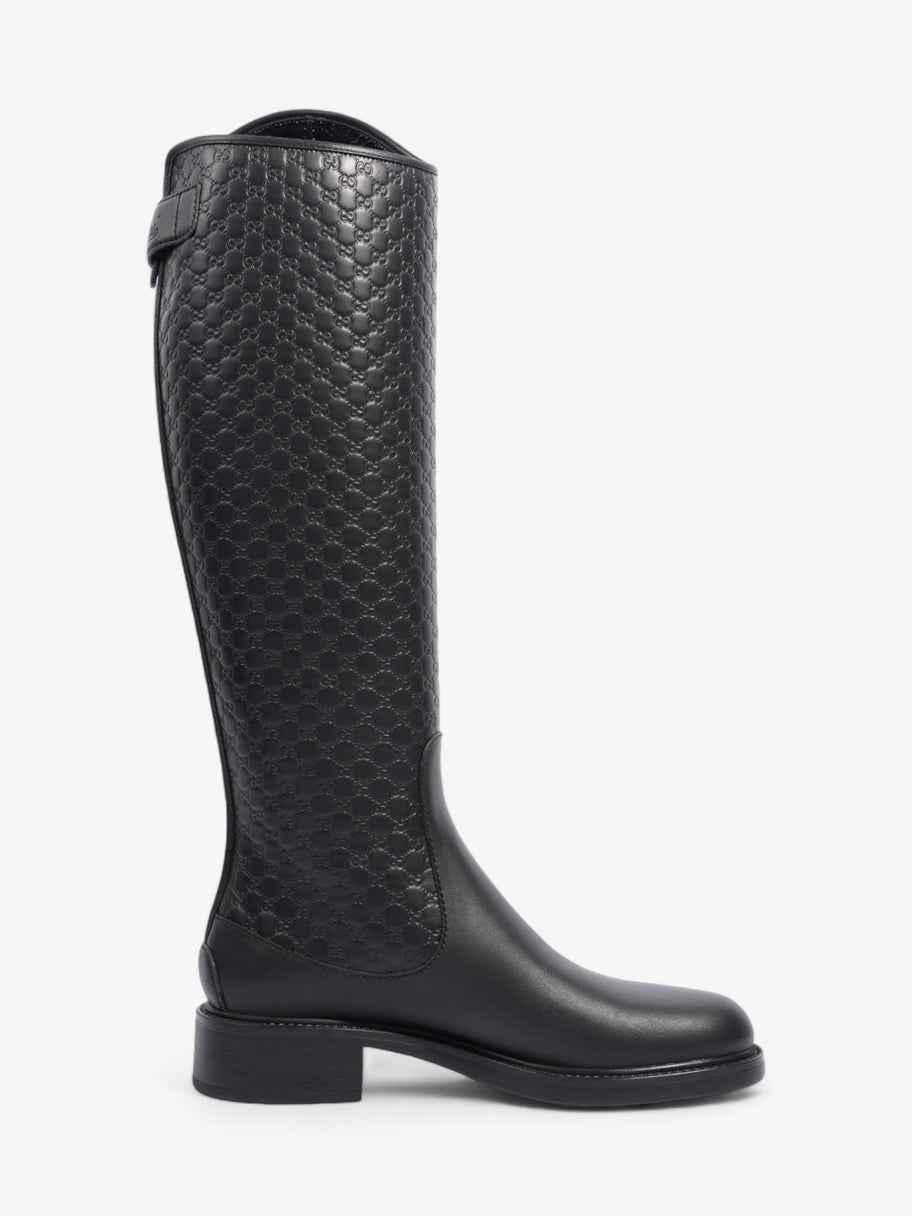 Gucci Microguccissima Riding Boots Black Leather EU 37 UK 4 Image 4