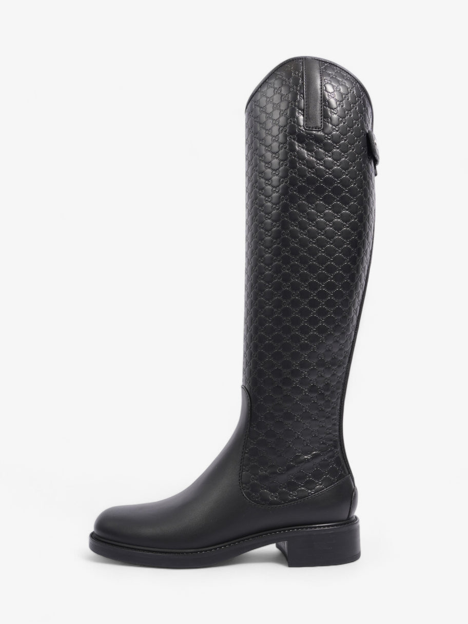 Gucci Microguccissima Riding Boots Black Leather EU 37 UK 4 Image 5