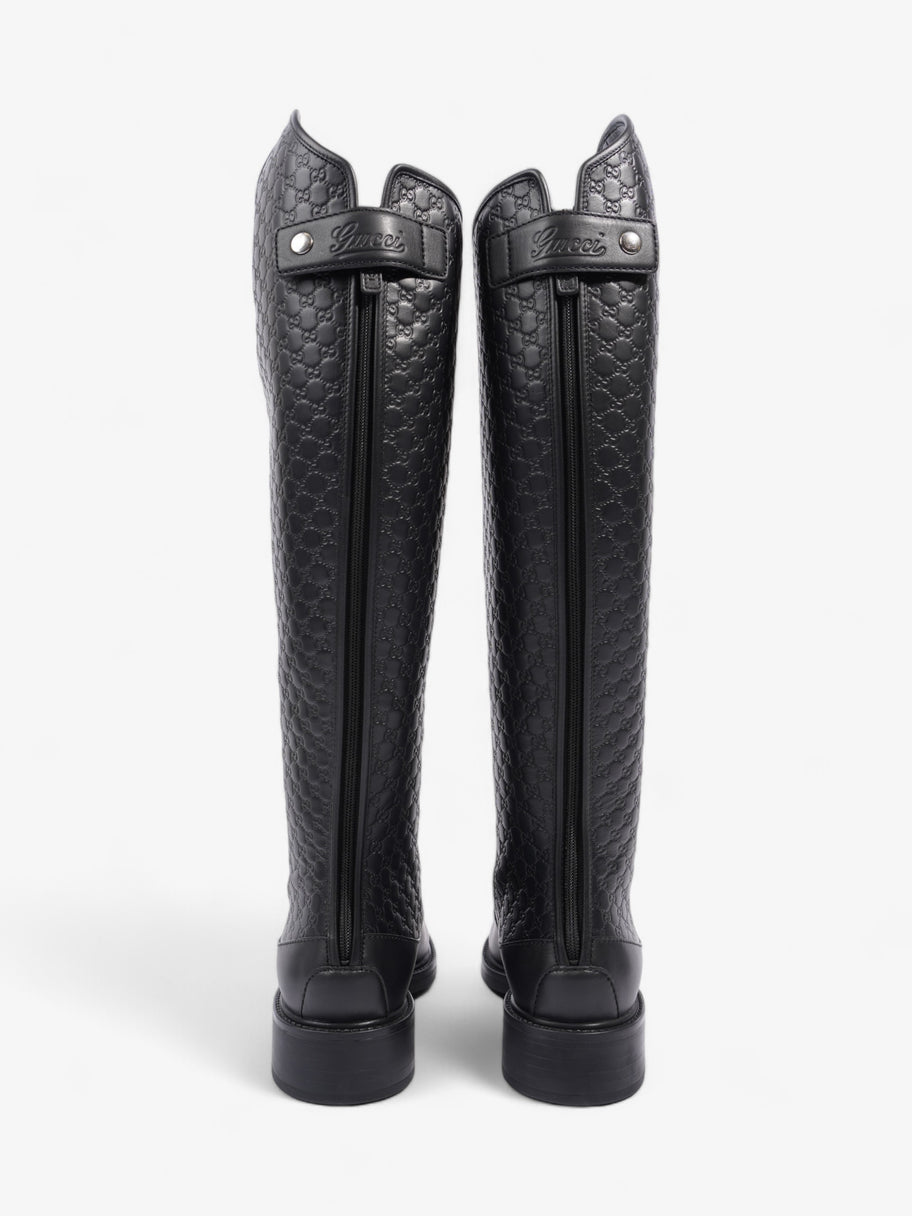 Gucci Microguccissima Riding Boots Black Leather EU 37 UK 4 Image 6