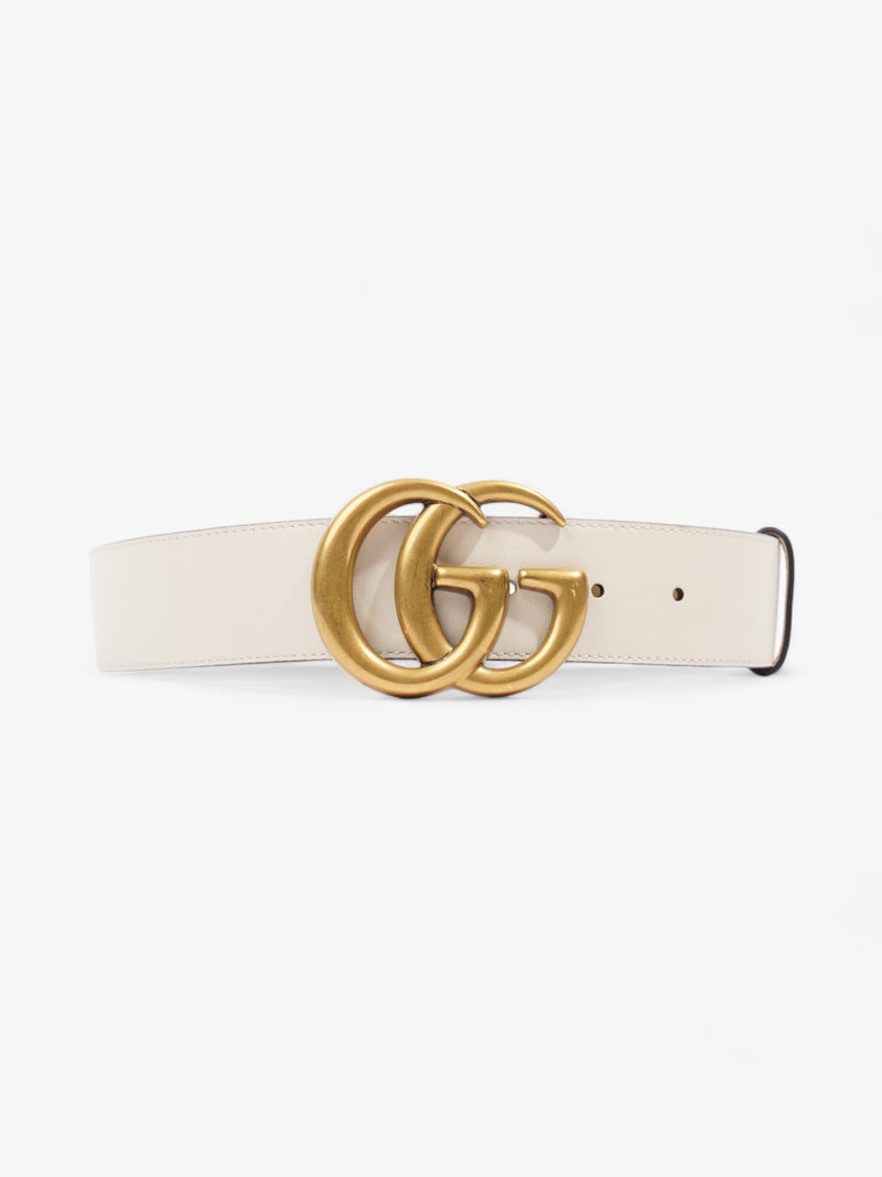  GG Marmont Wide Belt White Leather 400593