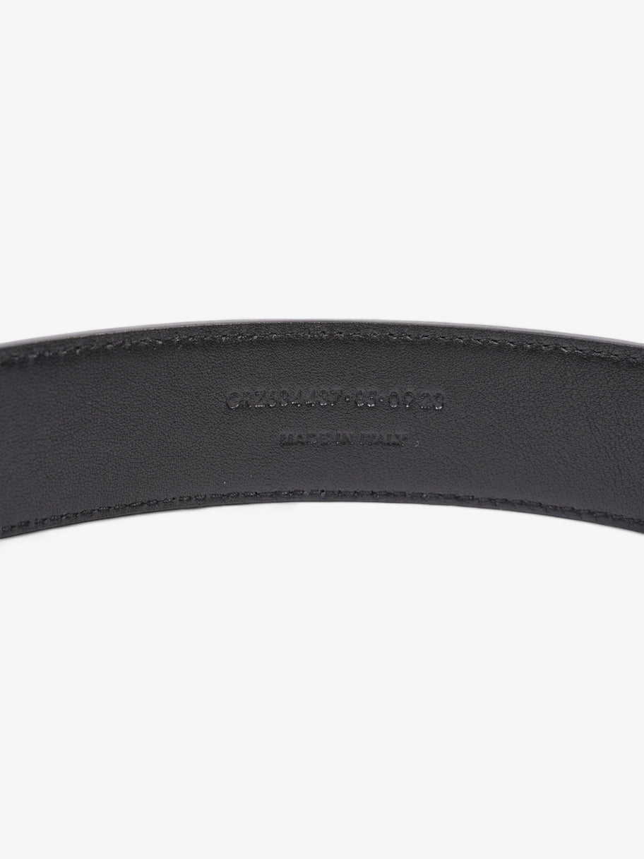 Saint Laurent Logo Belt Black / Gold Leather 85cm 34