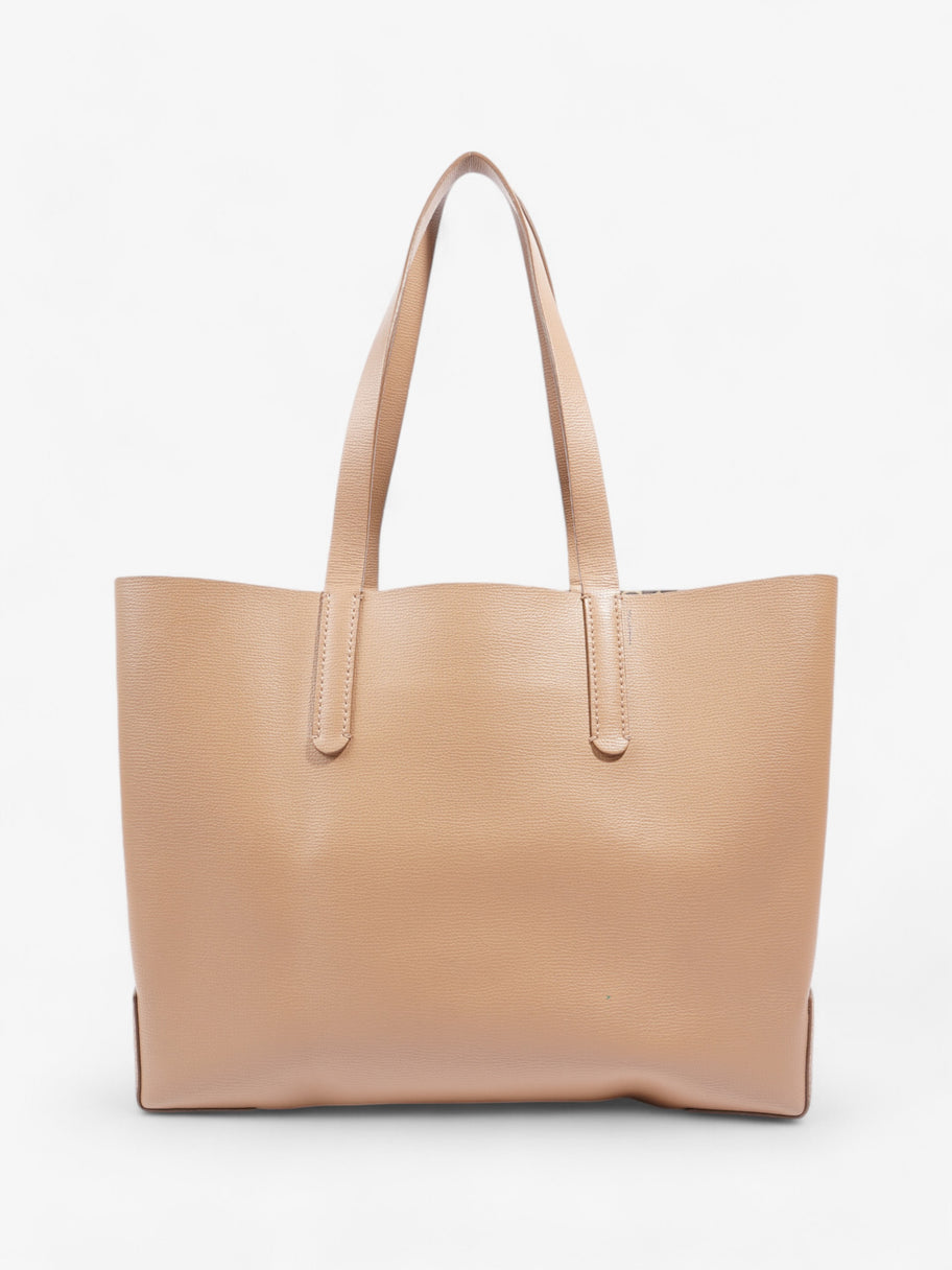 Burberry TB Embossed Shopping Tote Tan Leather Image 4