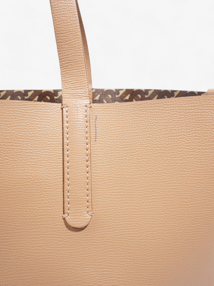 Burberry TB Embossed Shopping Tote Tan Leather Image 5