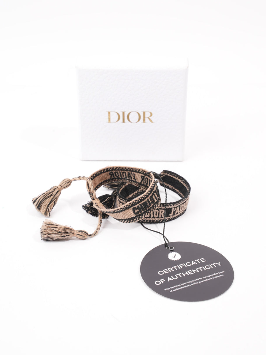 Christian Dior J'Adior Friendship Bracelet Set Black / Beige Cotton Image 4