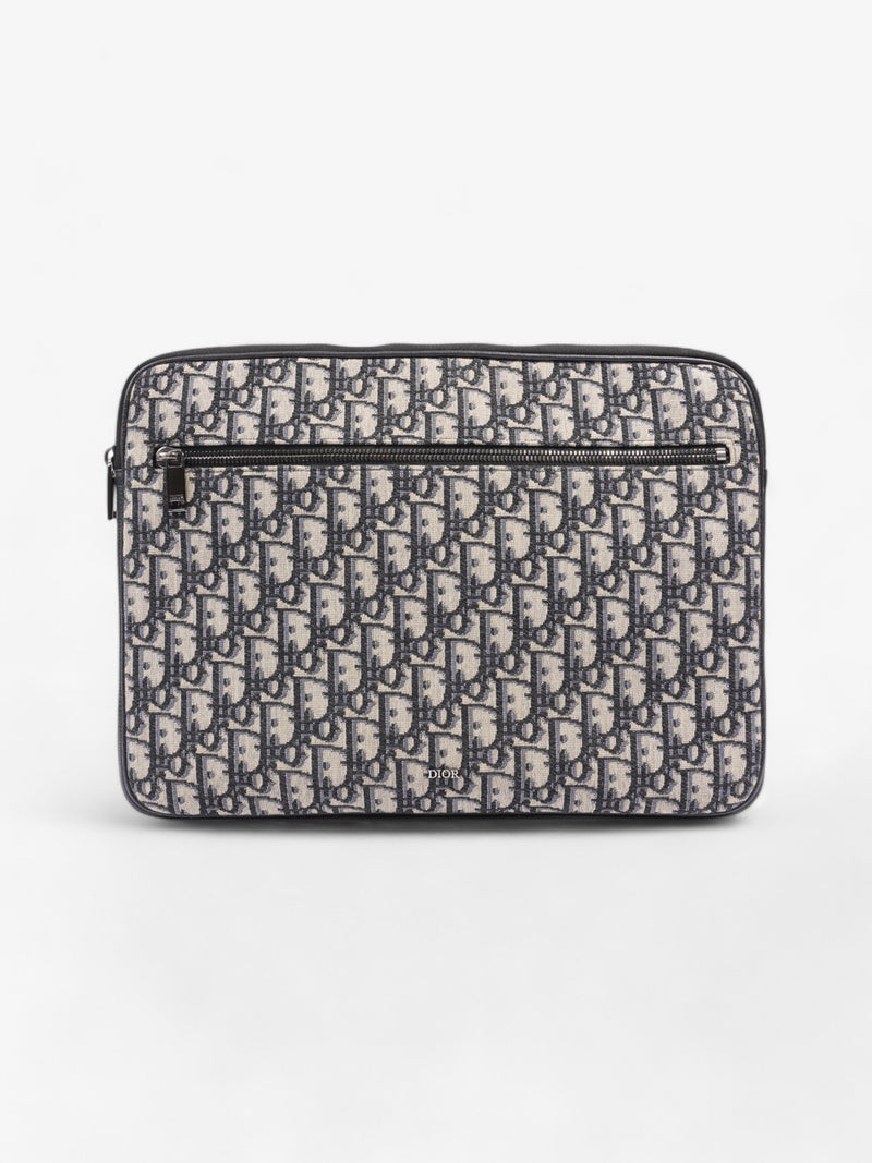  Christian Dior Laptop Case Black Oblique Cotton