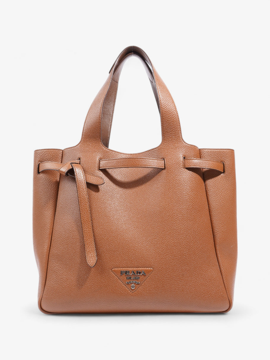 Prada Dynamique Tote Brown Leather Image 1