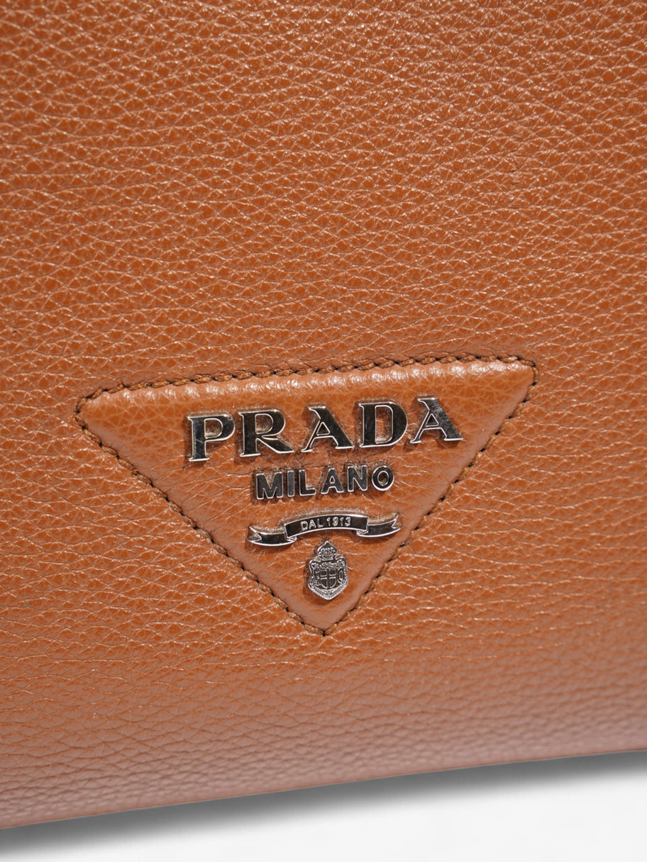 Prada Dynamique Tote Brown Leather Image 7