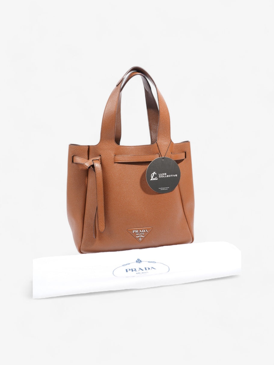 Prada Dynamique Tote Brown Leather Image 10