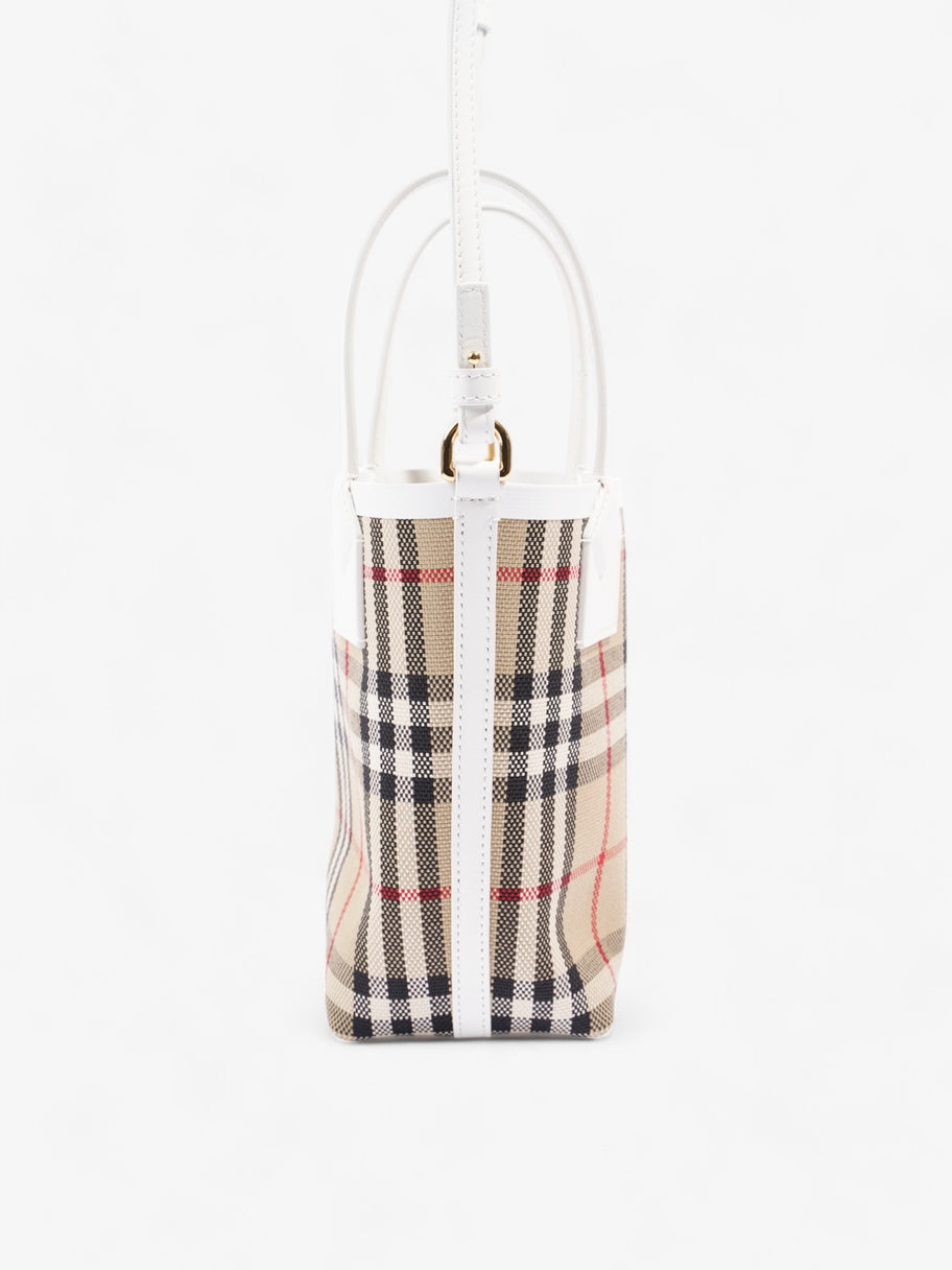 Burberry London Tote Archive Beige / White Cotton Mini Image 3