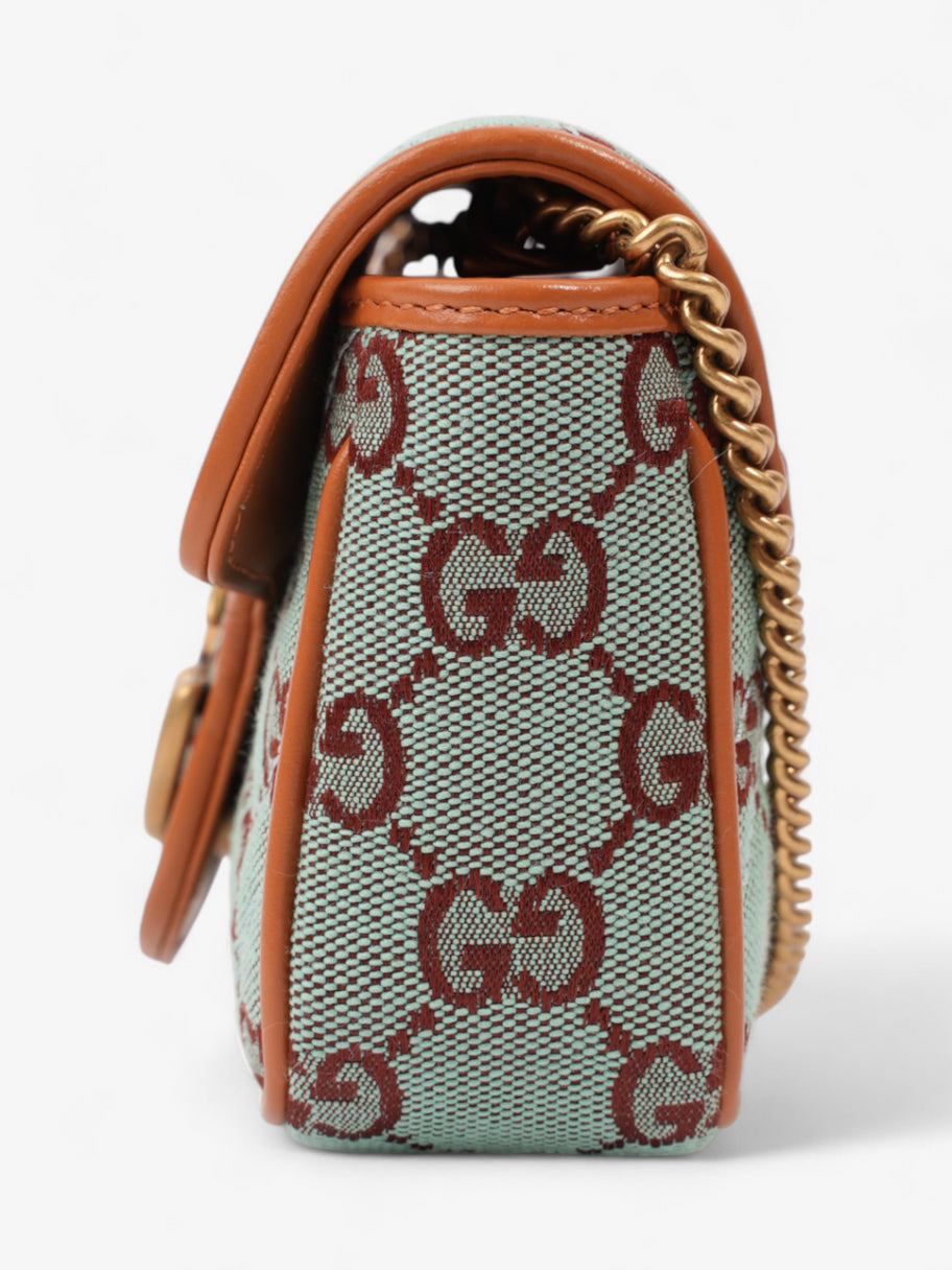 Gucci GG Shoulder Bag Pale Blue / Brown Canvas Super Mini Image 3