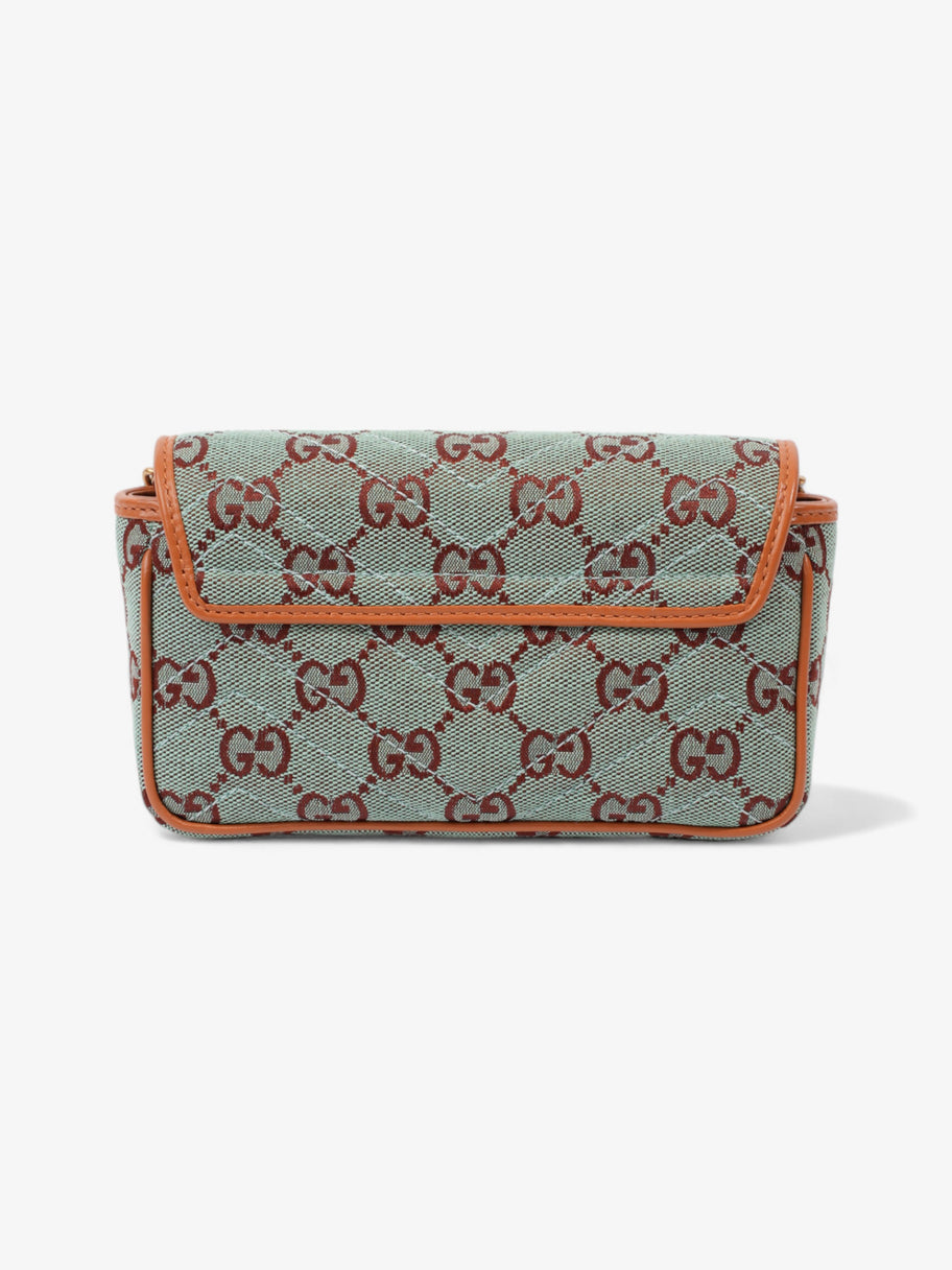 Gucci GG Shoulder Bag Pale Blue / Brown Canvas Super Mini Image 4