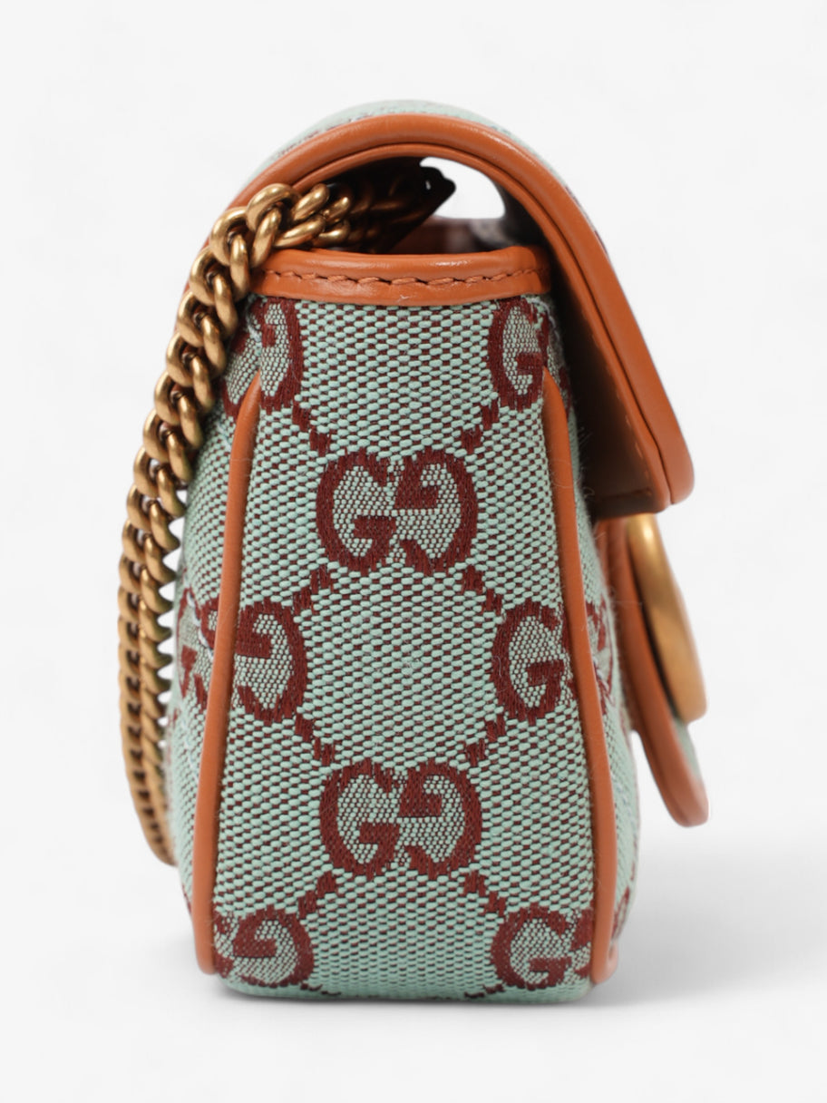 Gucci GG Shoulder Bag Pale Blue / Brown Canvas Super Mini Image 5