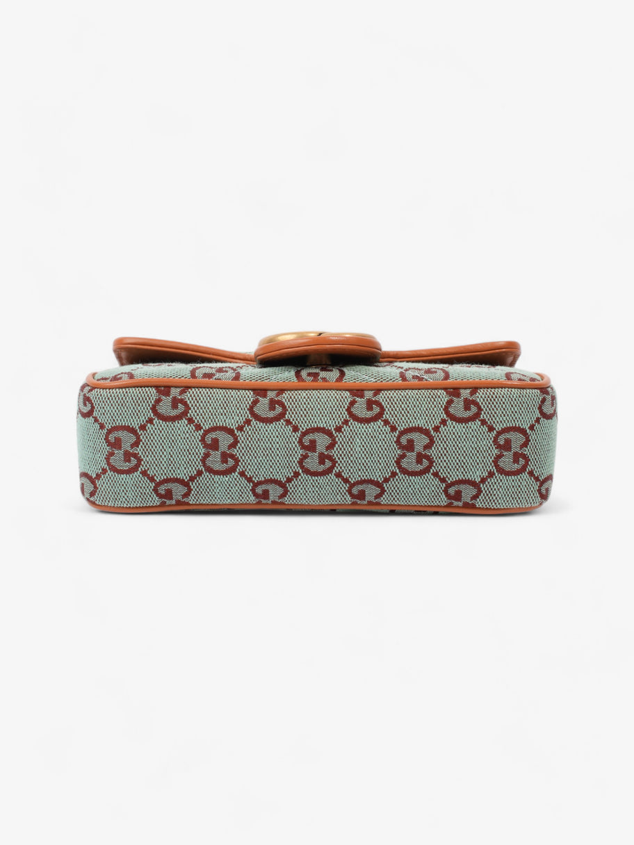 Gucci GG Shoulder Bag Pale Blue / Brown Canvas Super Mini Image 6