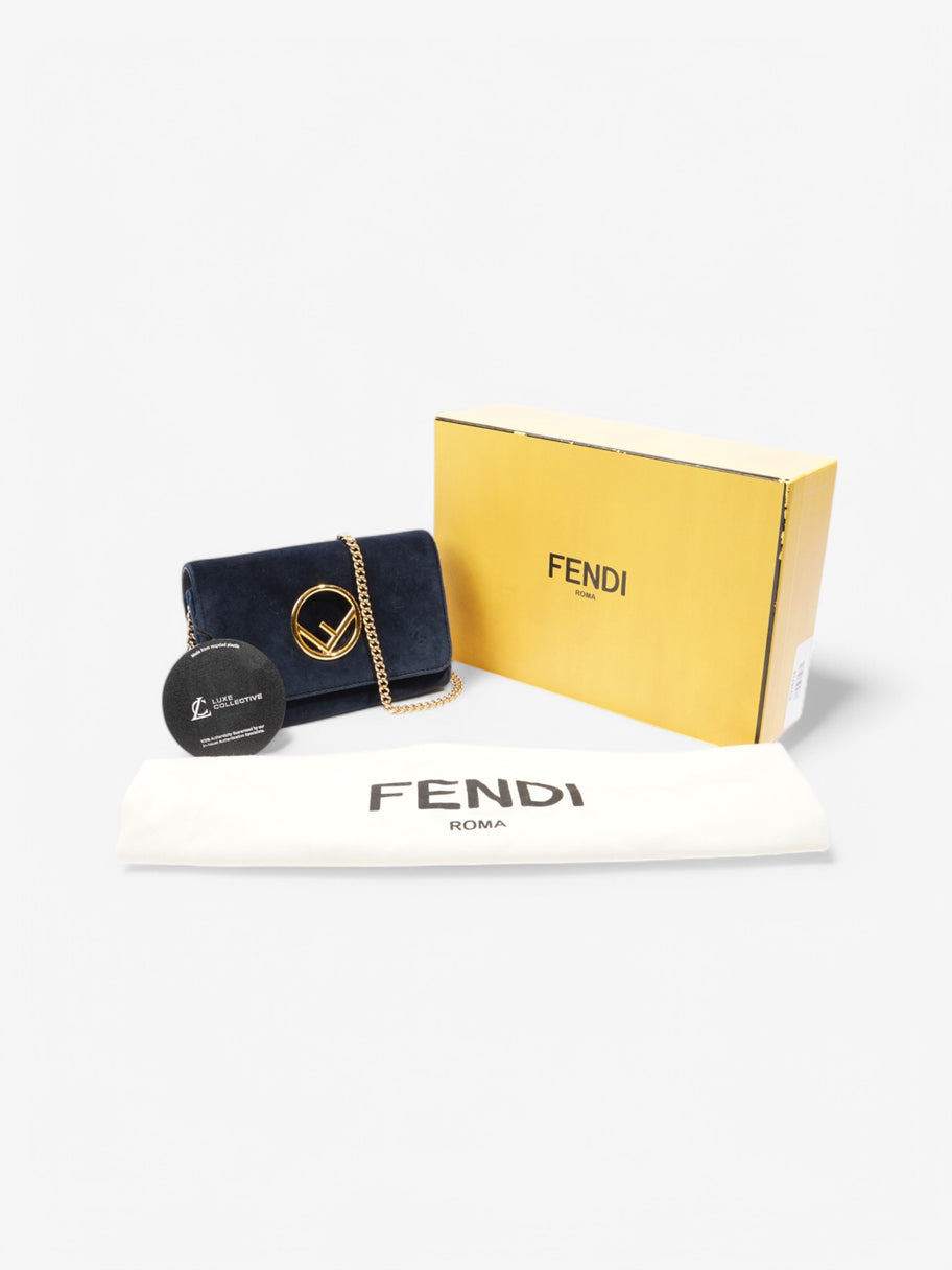 Fendi Fendi Kan I Logo Mini Clutch Midnight Blue Velvet Image 10