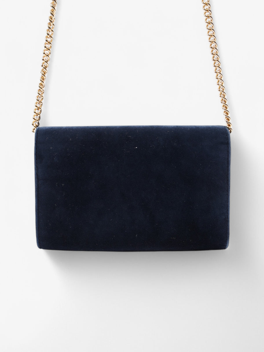 Fendi Fendi Kan I Logo Mini Clutch Midnight Blue Velvet Image 4