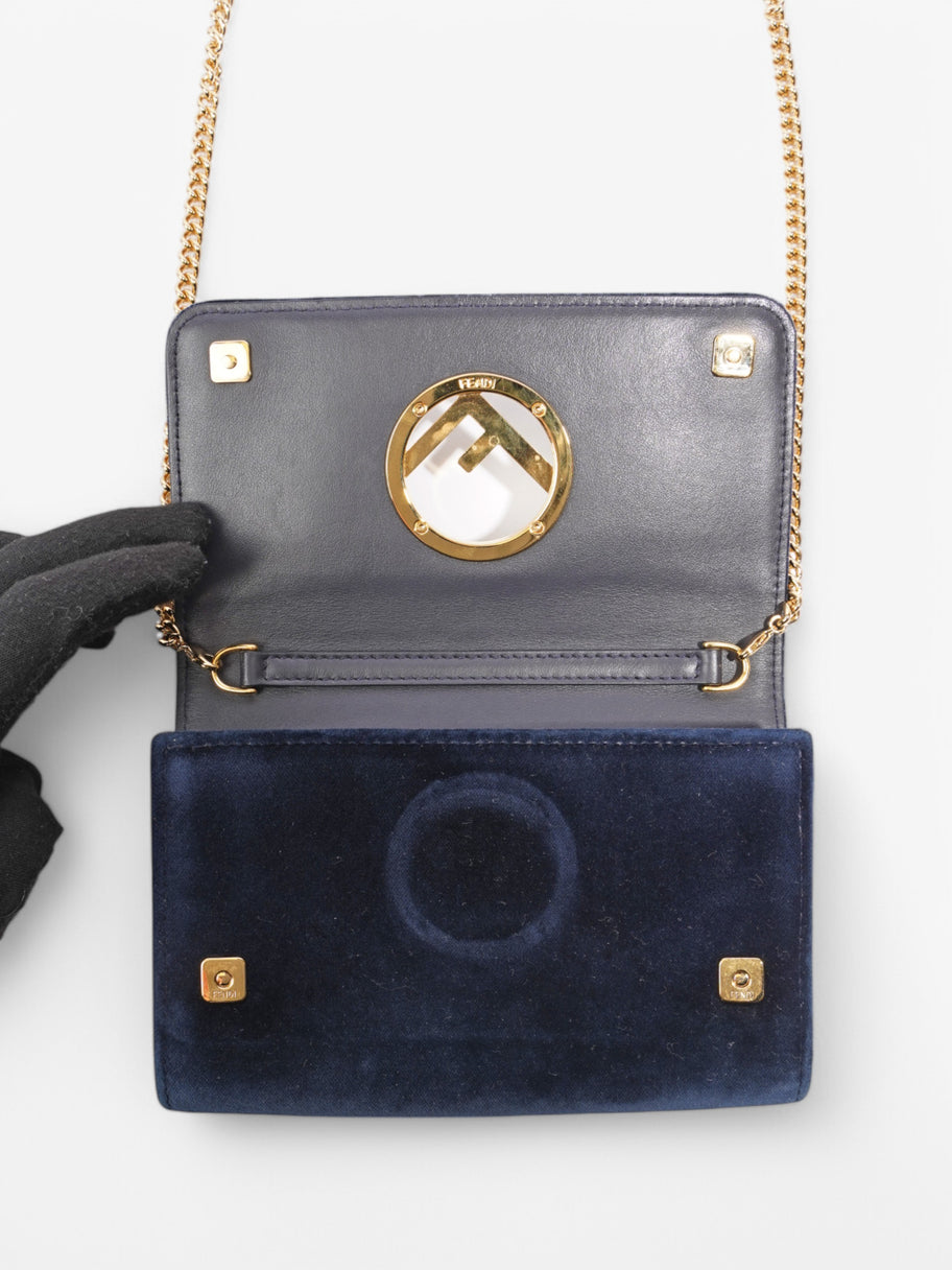 Fendi Fendi Kan I Logo Mini Clutch Midnight Blue Velvet Image 7