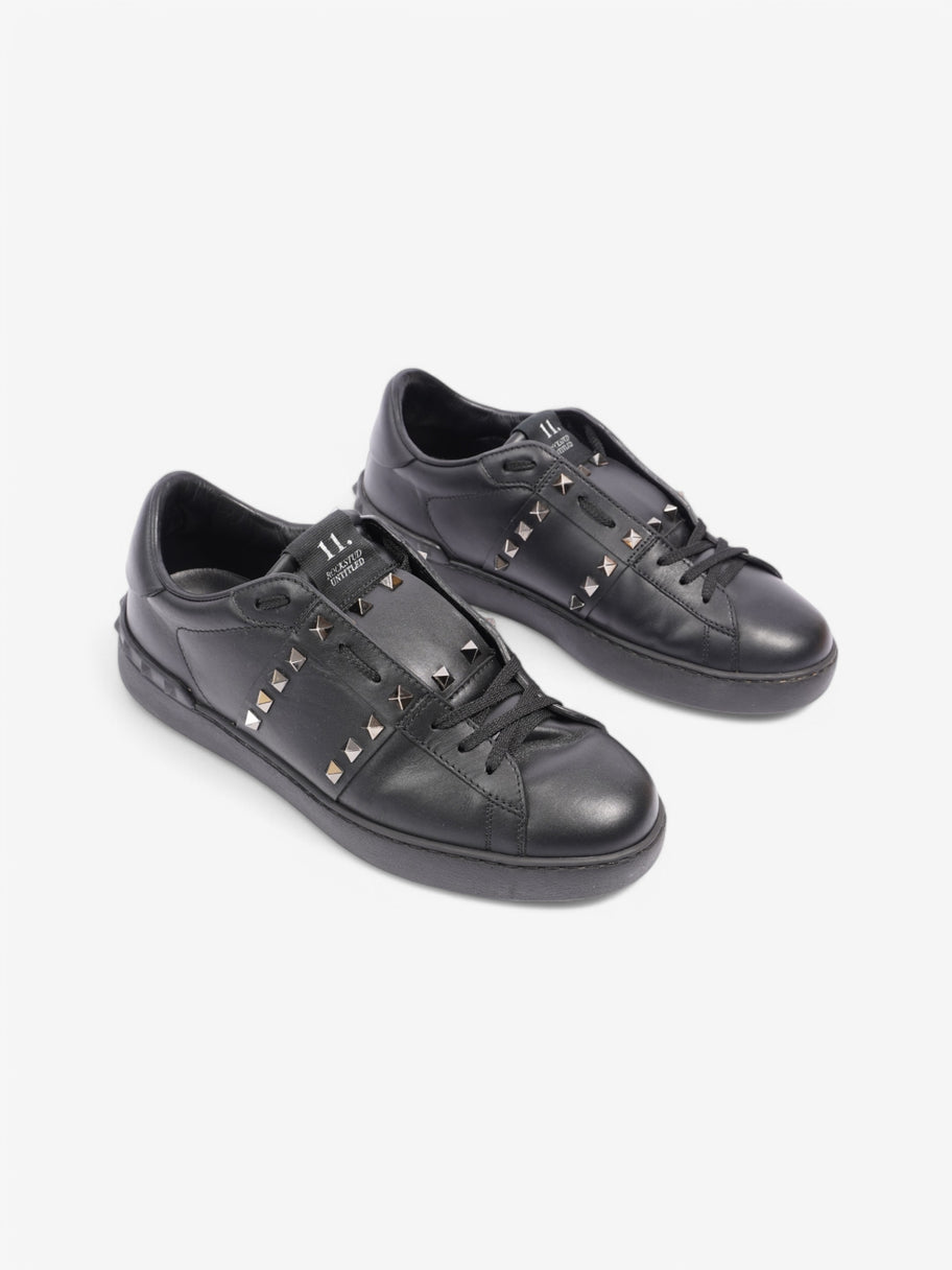 Valentino Rockstud Untitled Sneakers Black Leather EU 42.5 UK 8.5 Image 2