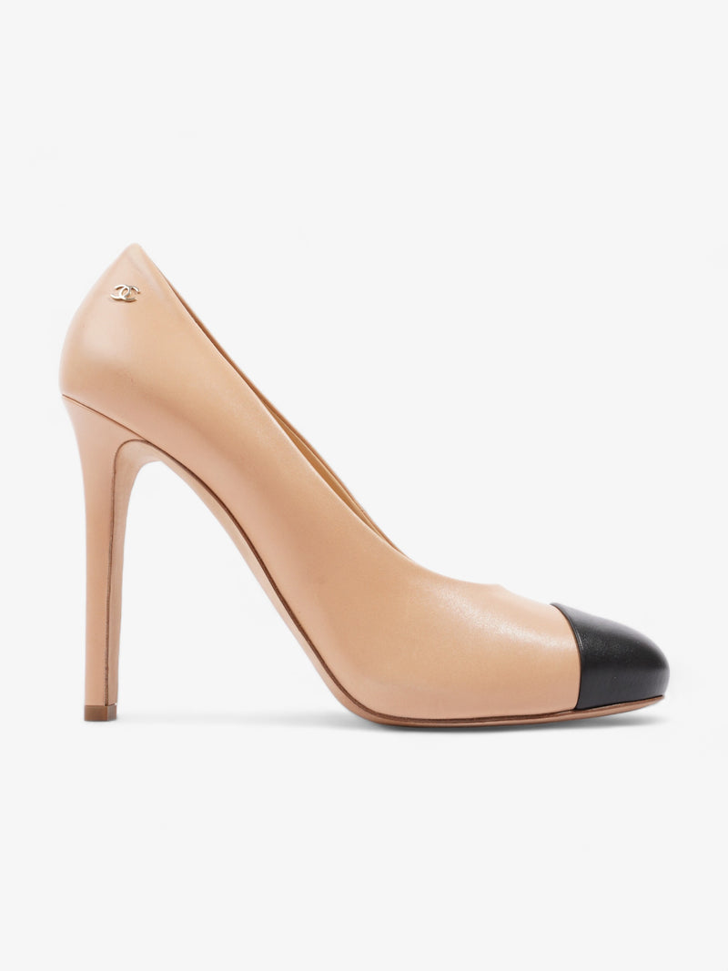  Chanel CC Cap Toe Heels 110 Nude / Black Leather EU 41 UK 8