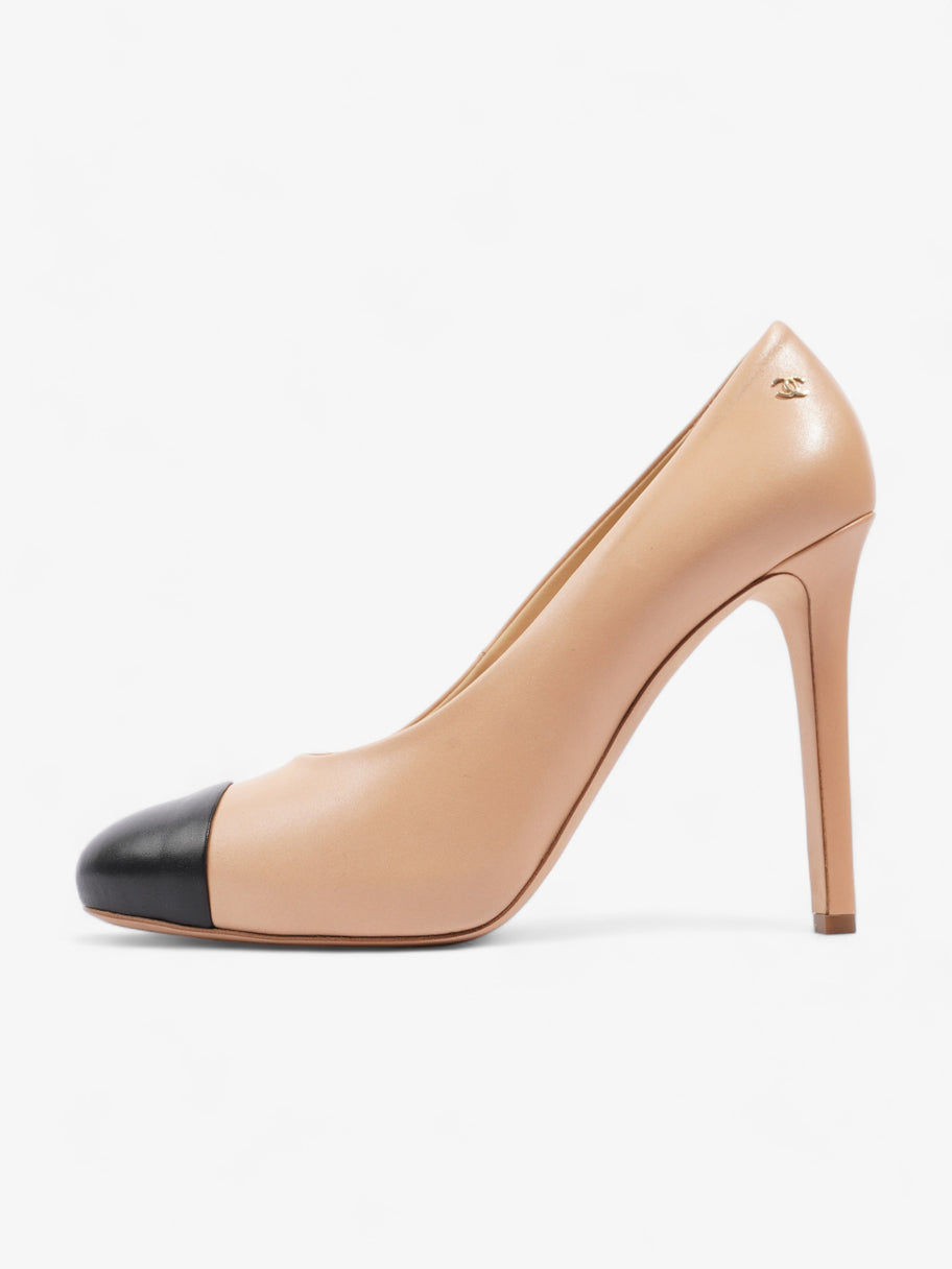 Chanel CC Cap Toe Heels 110 Nude / Black Leather EU 41 UK 8 Image 5