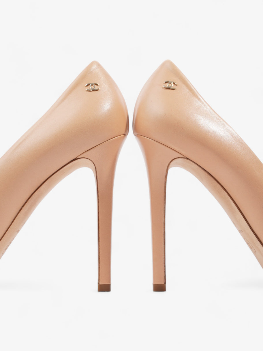 Chanel CC Cap Toe Heels 110 Nude / Black Leather EU 41 UK 8 Image 9