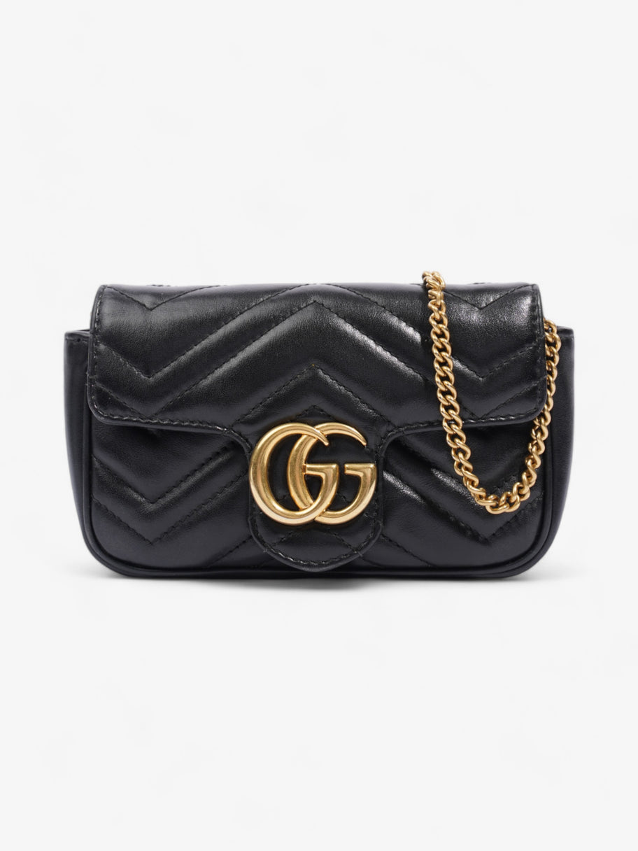 Gucci GG Marmont Black Matelasse Leather Super Mini Image 1