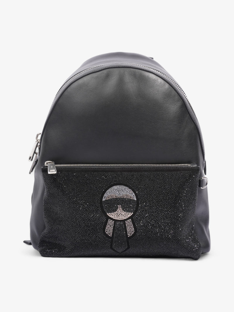  Fendi Carlito Karl Lagerfeld Backpack Black Leather