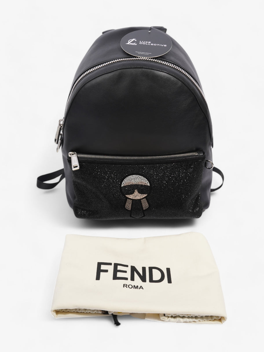 Fendi Carlito Karl Lagerfeld Backpack Black Leather Image 9