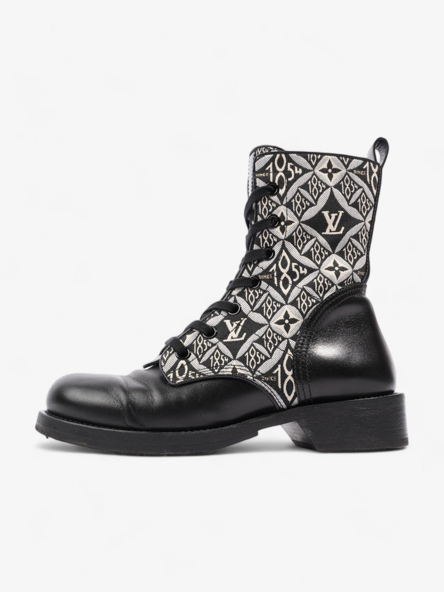 Since 1854 Metropolis Flat Ranger Boots Black Monogram Calfskin Leather EU 40 UK 7 Image 5