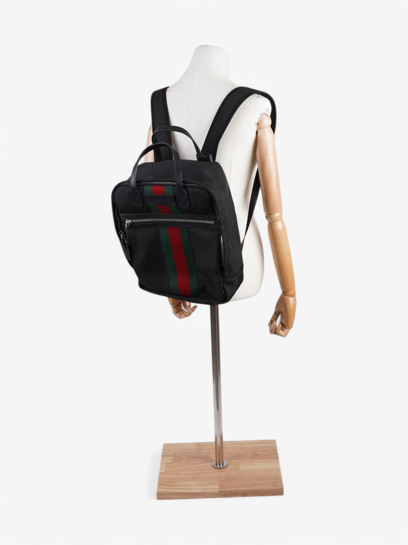  Gucci Techno Backpack Black / Green / Red Canvas