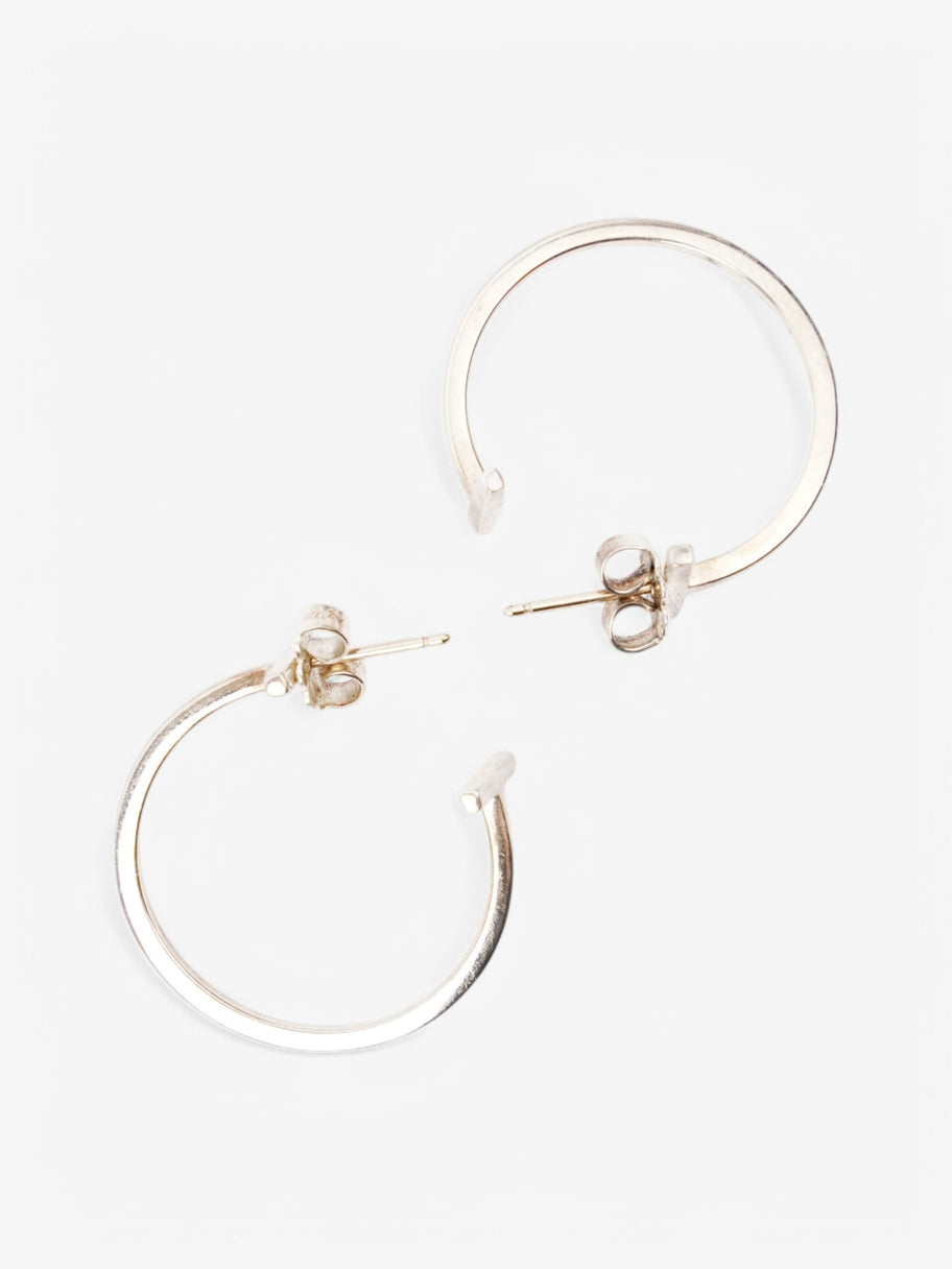 Tiffany and Co T Hoop Earrings Silver Silver Sterling Image 6