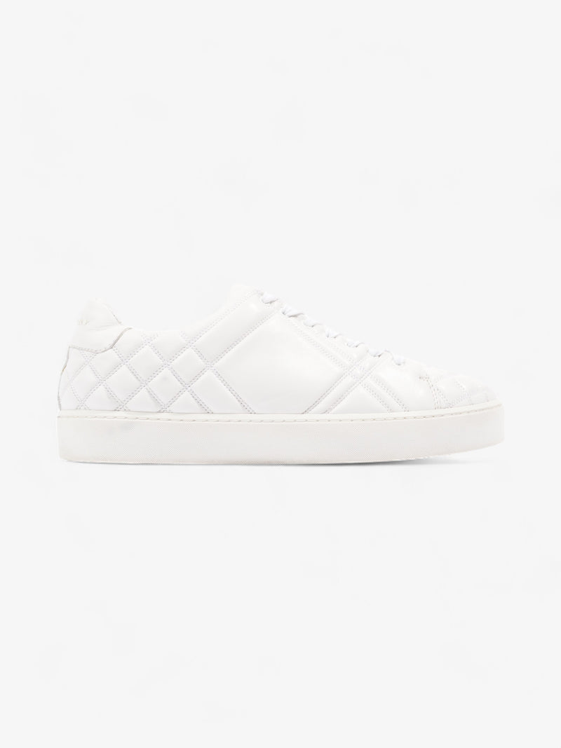  Burberry Westford Quilted Low Top White Leather EU 39.5 UK 6.5