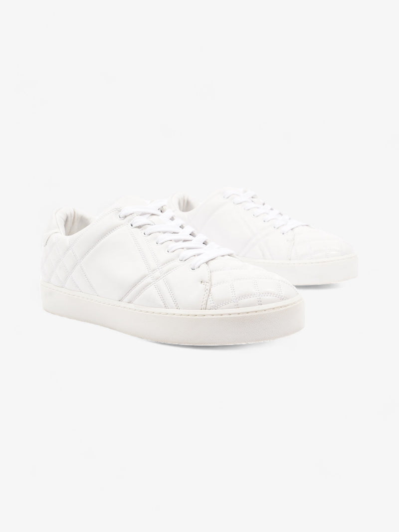  Burberry Westford Quilted Low Top White Leather EU 39.5 UK 6.5