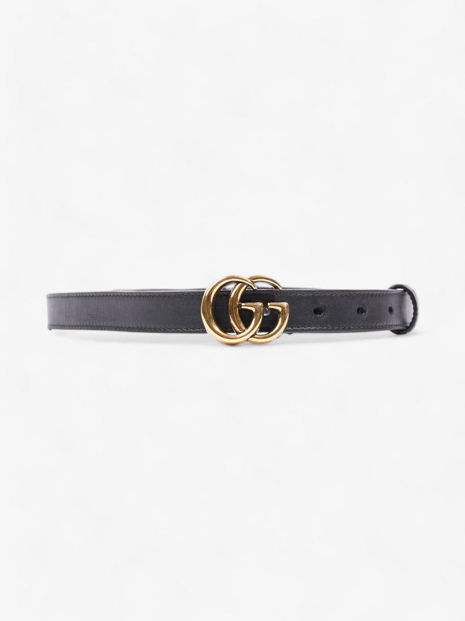 Gucci GG Marmont Thin Belt Black Leather 70cm 28