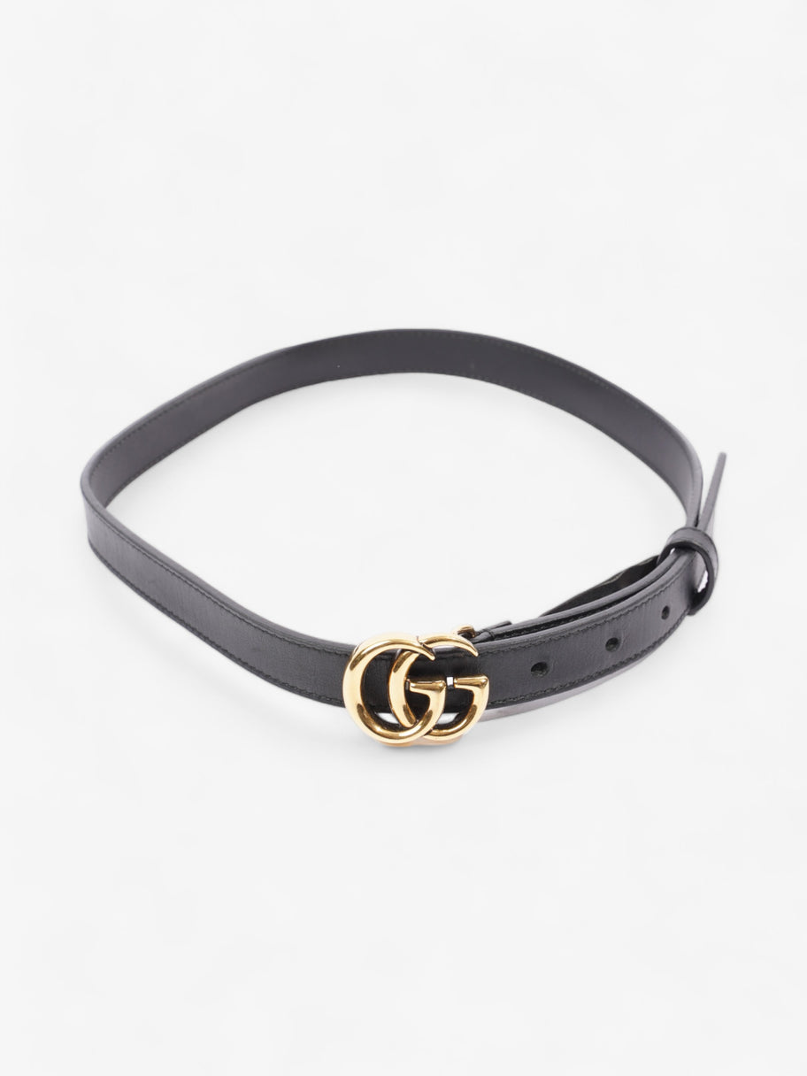 Gucci GG Marmont Thin Belt Black Leather 70cm 28