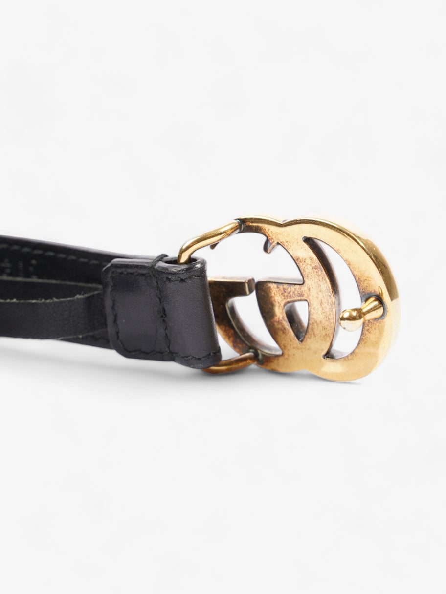 Gucci GG Marmont Thin Belt Black Leather 70cm 28