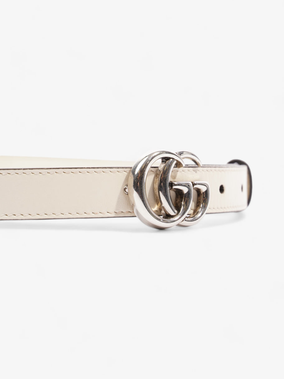 Gucci GG Marmont Thin Belt White Leather 80cm / 32