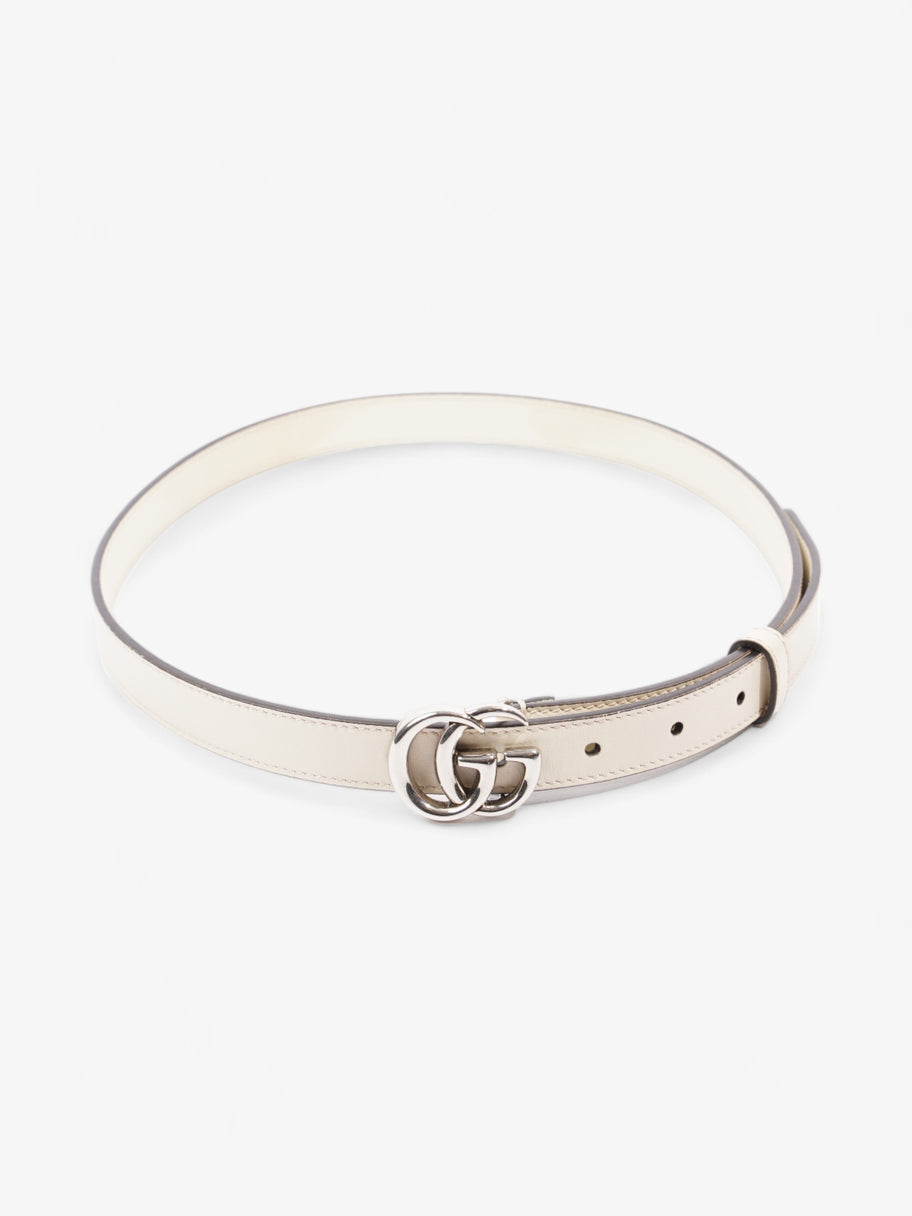 Gucci GG Marmont Thin Belt White Leather 80cm / 32