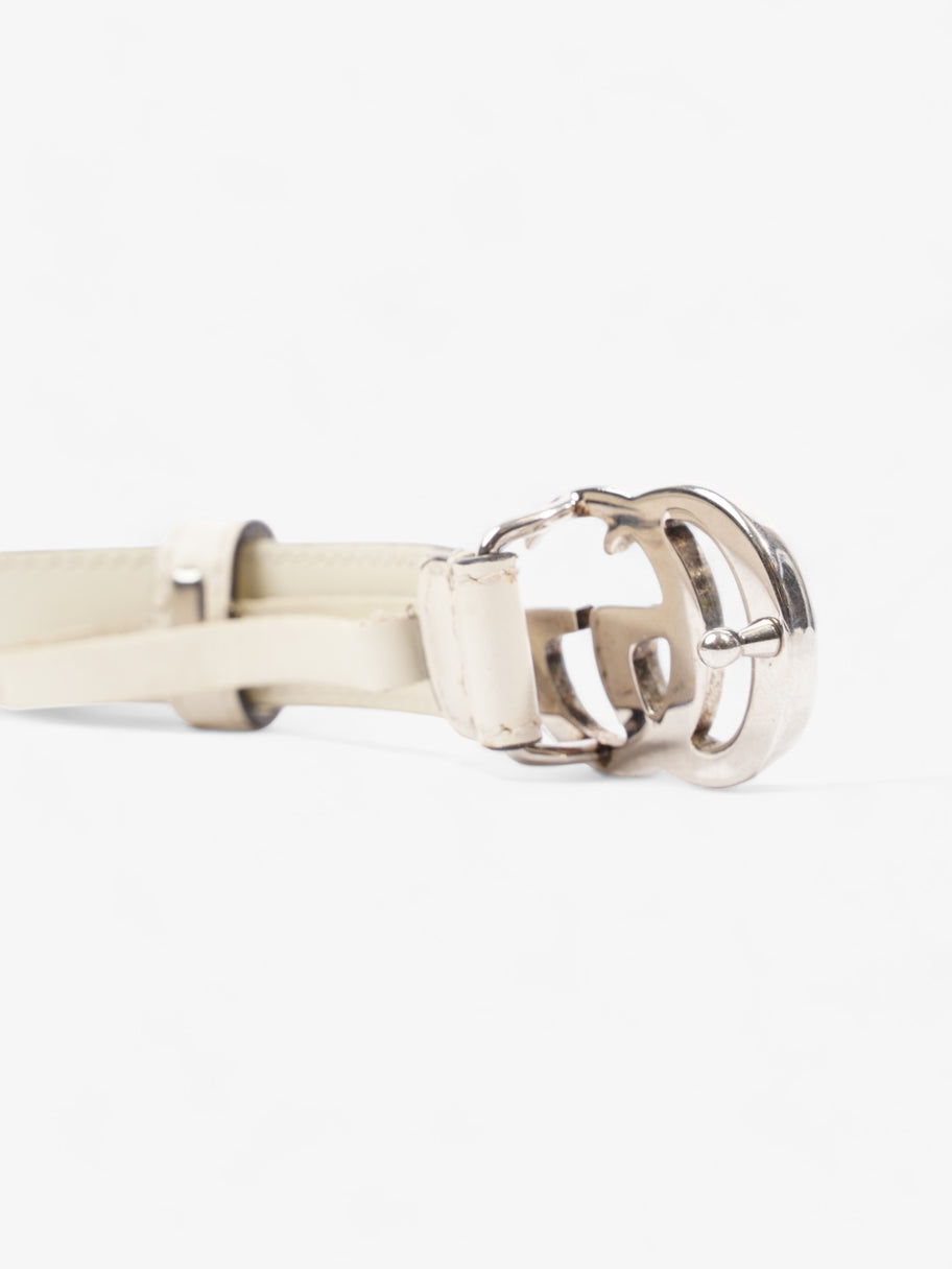 Gucci GG Marmont Thin Belt White Leather 80cm / 32