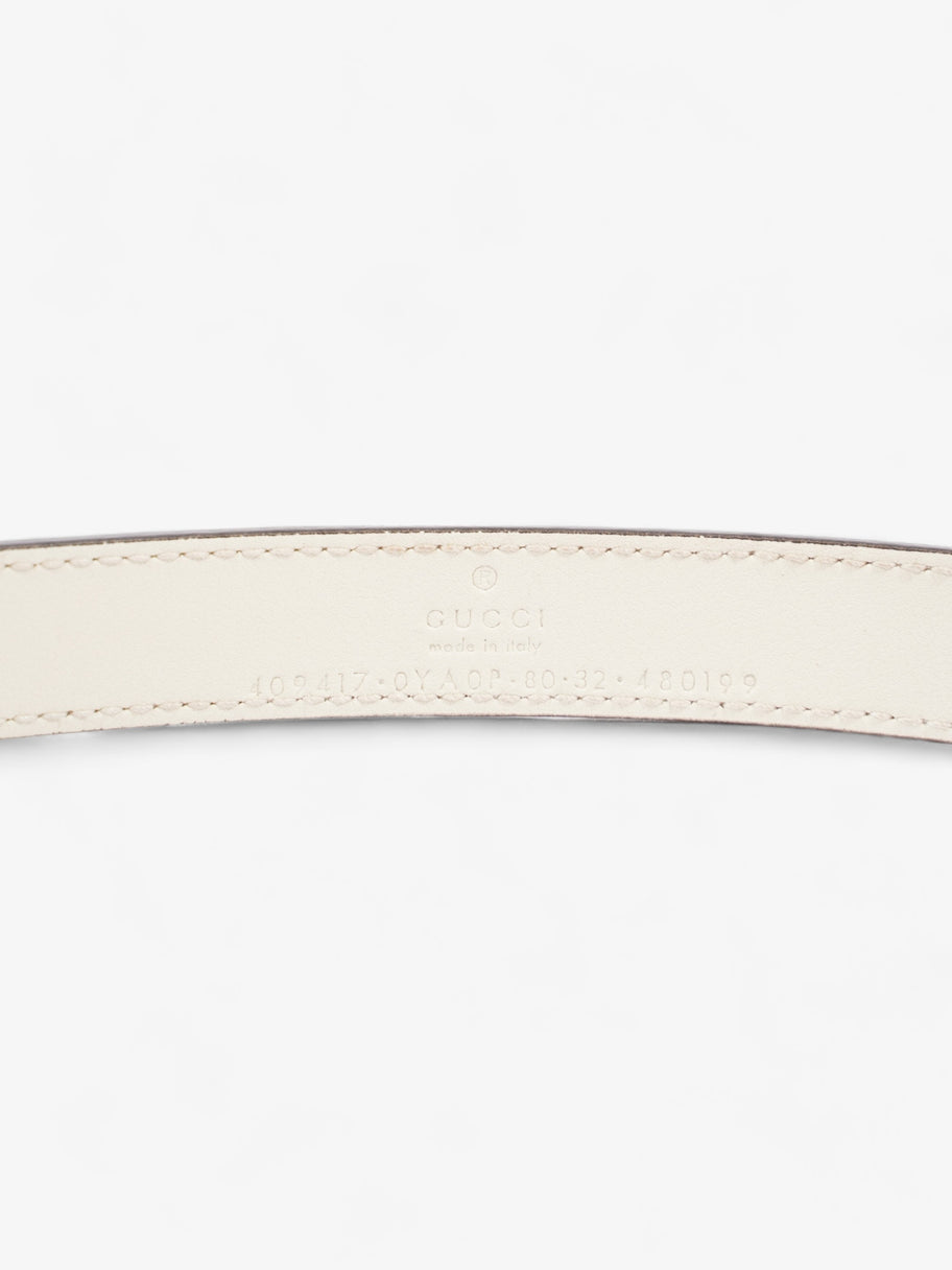 Gucci GG Marmont Thin Belt White Leather 80cm / 32