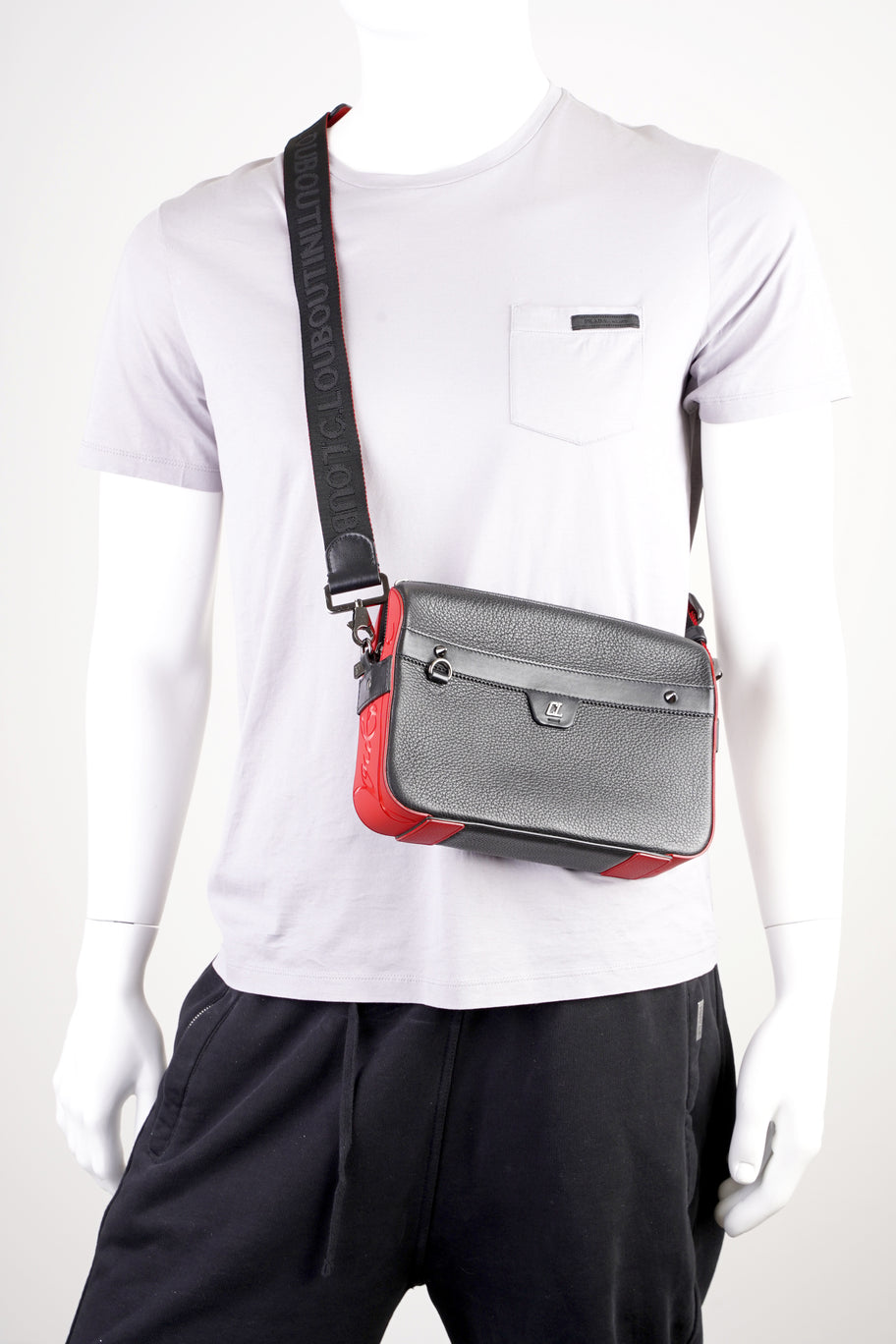 Ruisbuddy Messenger Bag  Black / Red Calfskin Leather Image 2