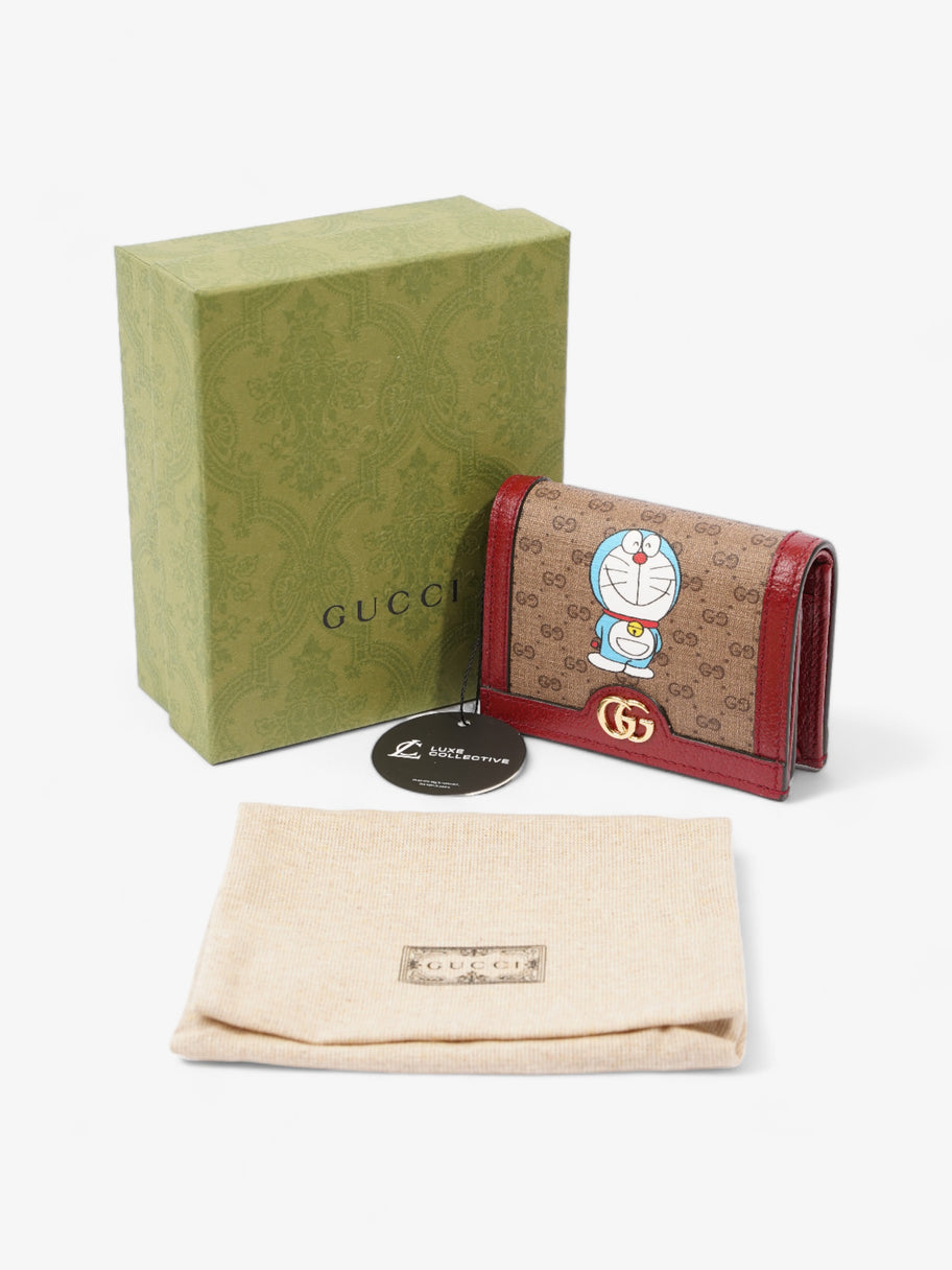 Gucci Doraemon Wallet Red / GG Supreme Coated Canvas Image 8