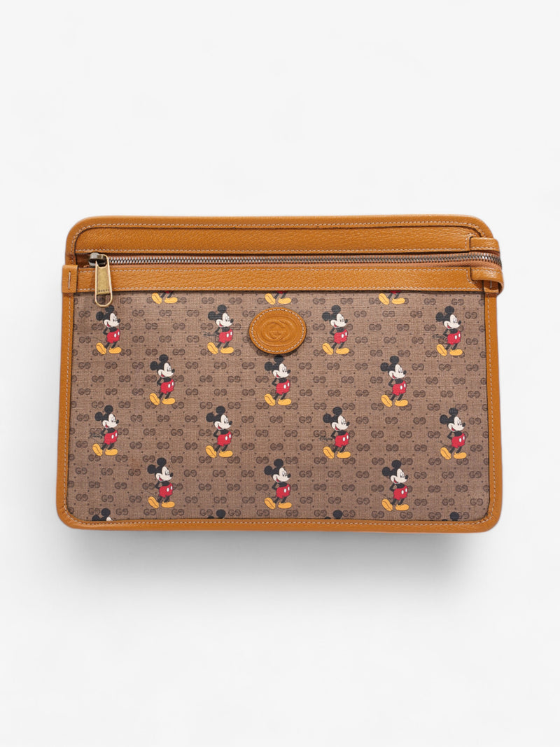  Gucci x Disney Clutch GG Supreme / Tan Coated Canvas