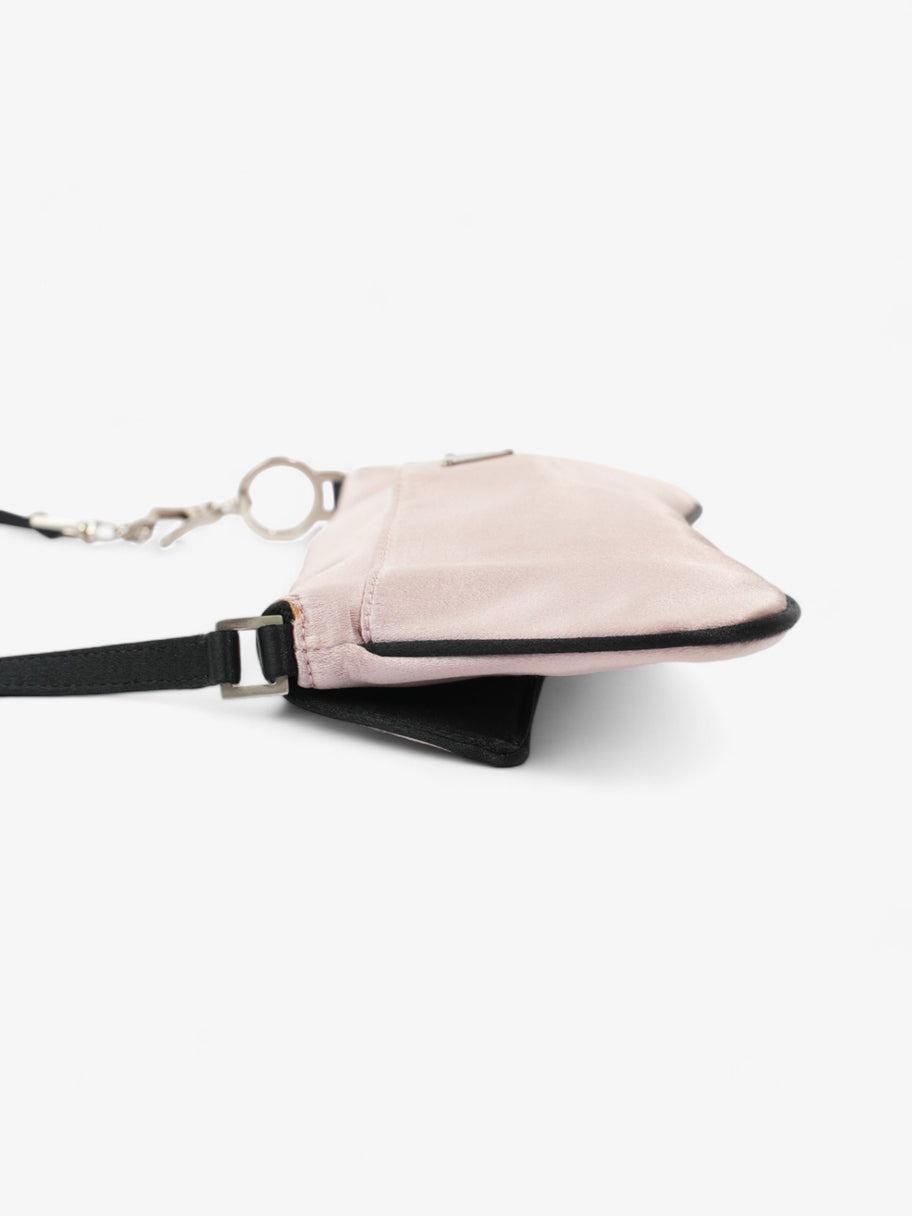 Prada Flap Pouch Pink / Black Satin Image 5