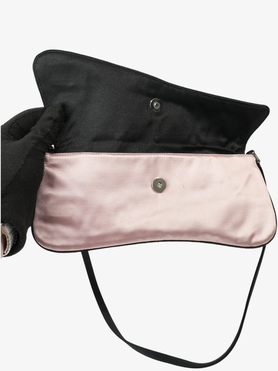 Prada Flap Pouch Pink / Black Satin Image 8