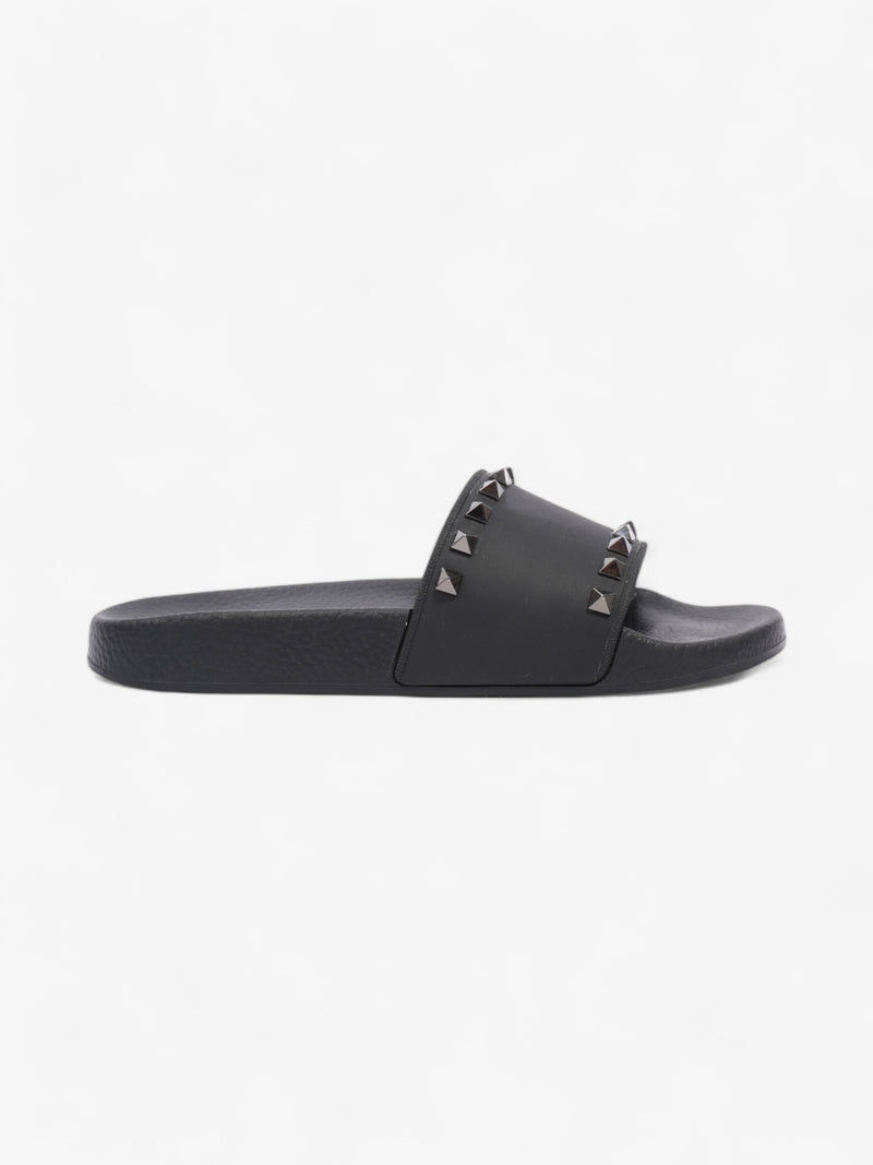  Valentino Rockstud Slides Black Rubber EU 38 UK 5