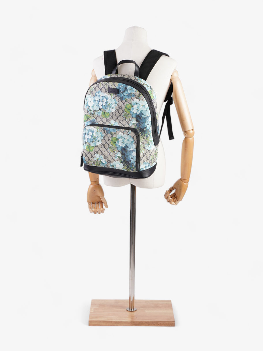 Gucci Blooms Backpack Blue Floral GG Supreme Coated Canvas Image 2